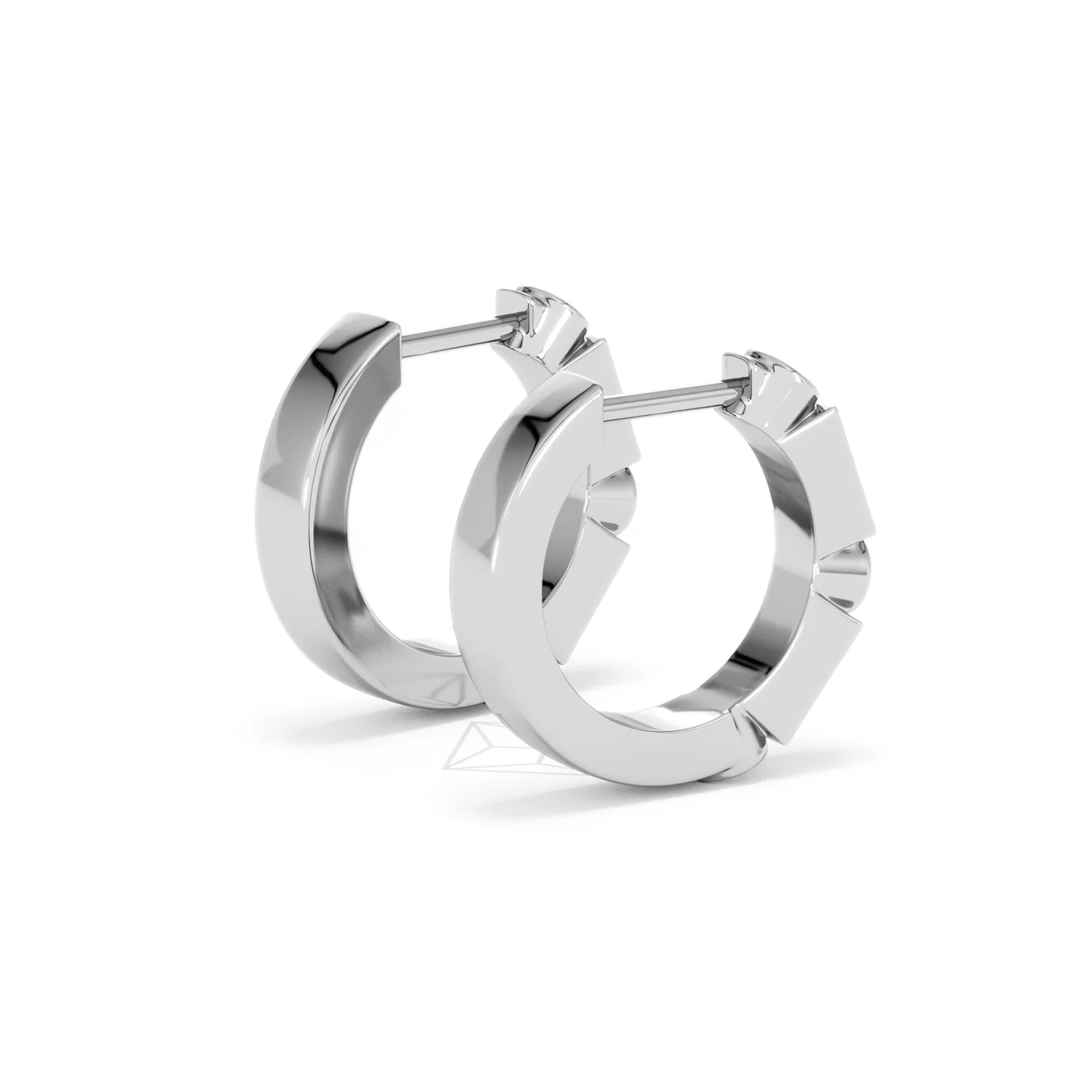 Forme 0.52ct Baguette Cut Lab Ruby Huggie Earrings in Sterling Silver - Image 35