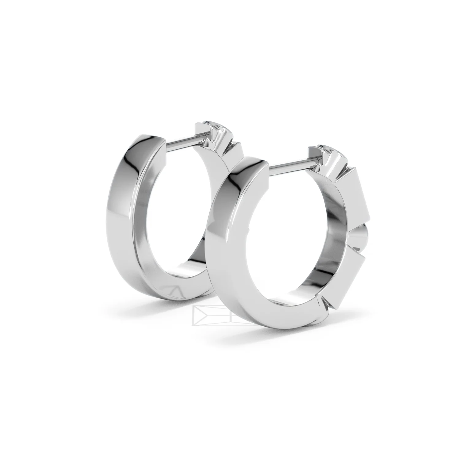 Forme 0.52ct Baguette Cut Lab Ruby Huggie Earrings in Sterling Silver - Image 37