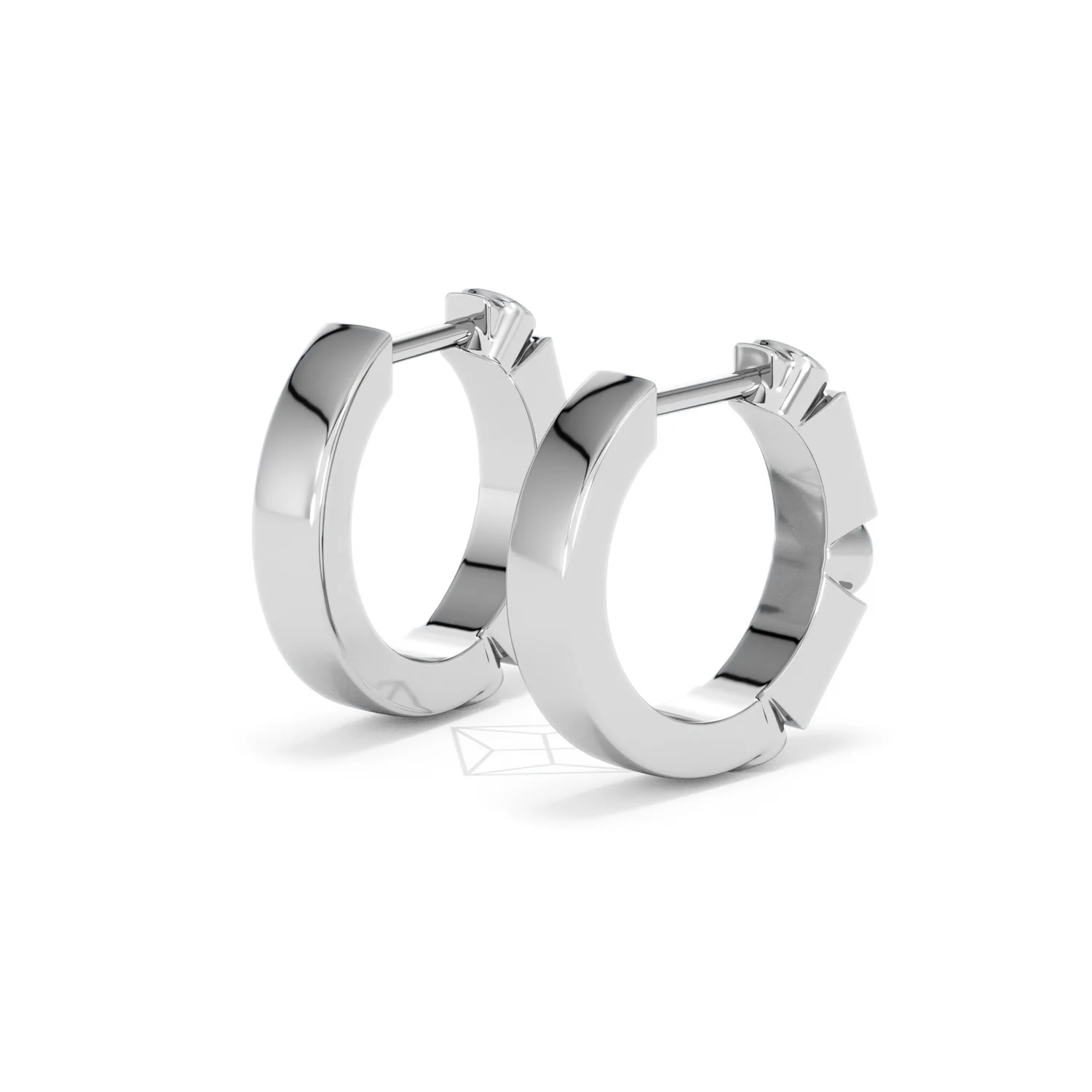 Forme 0.52ct Baguette Cut Lab Ruby Huggie Earrings in Sterling Silver - Image 38