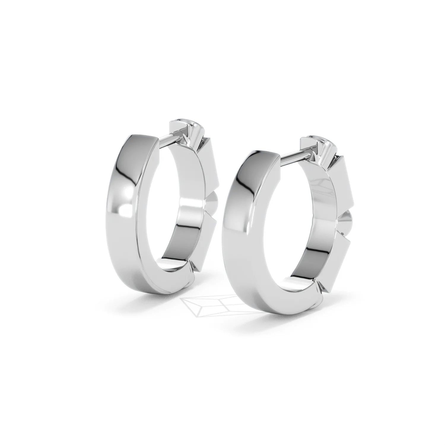 Forme 0.52ct Baguette Cut Lab Ruby Huggie Earrings in Sterling Silver - Image 40
