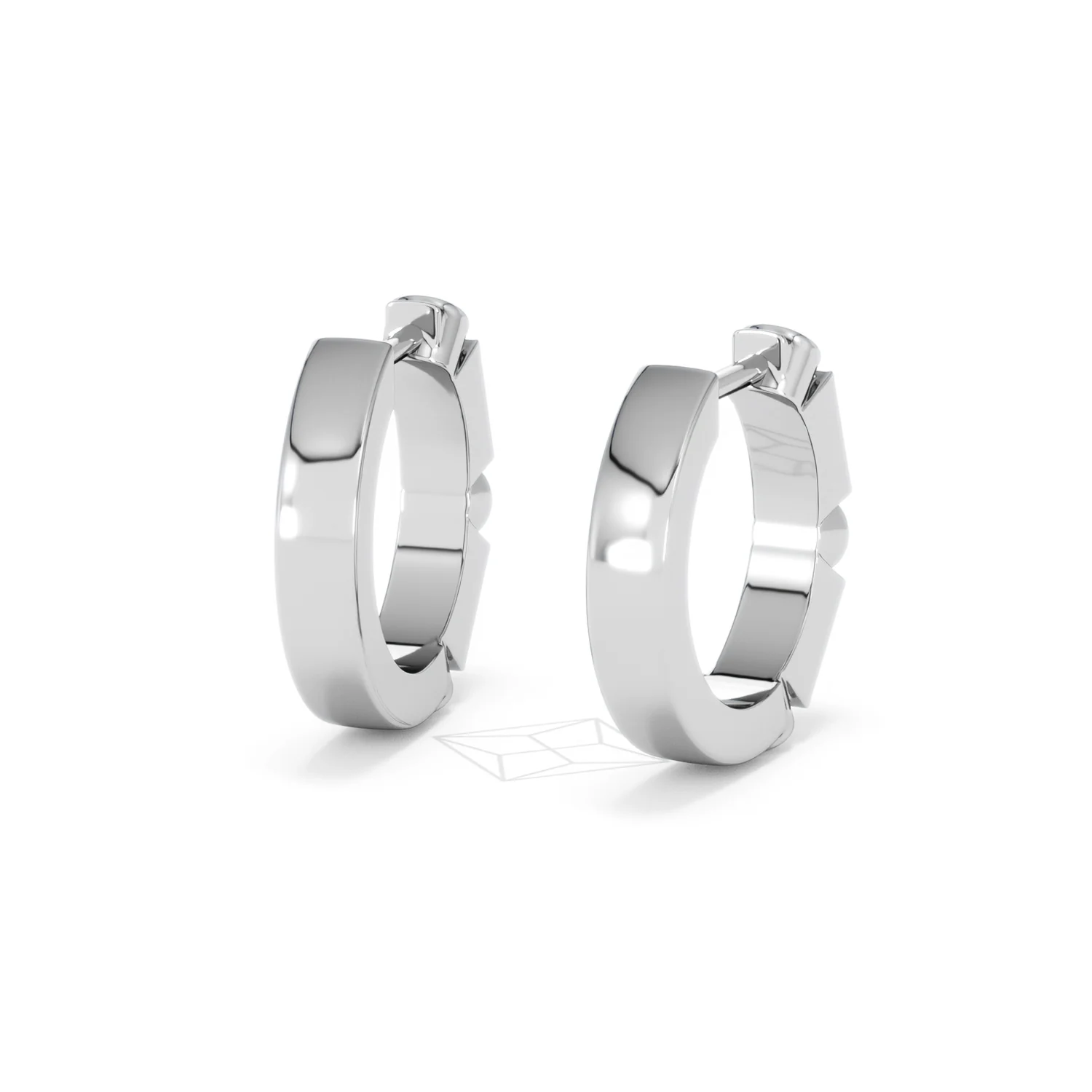 Forme 0.52ct Baguette Cut Lab Ruby Huggie Earrings in Sterling Silver - Image 42