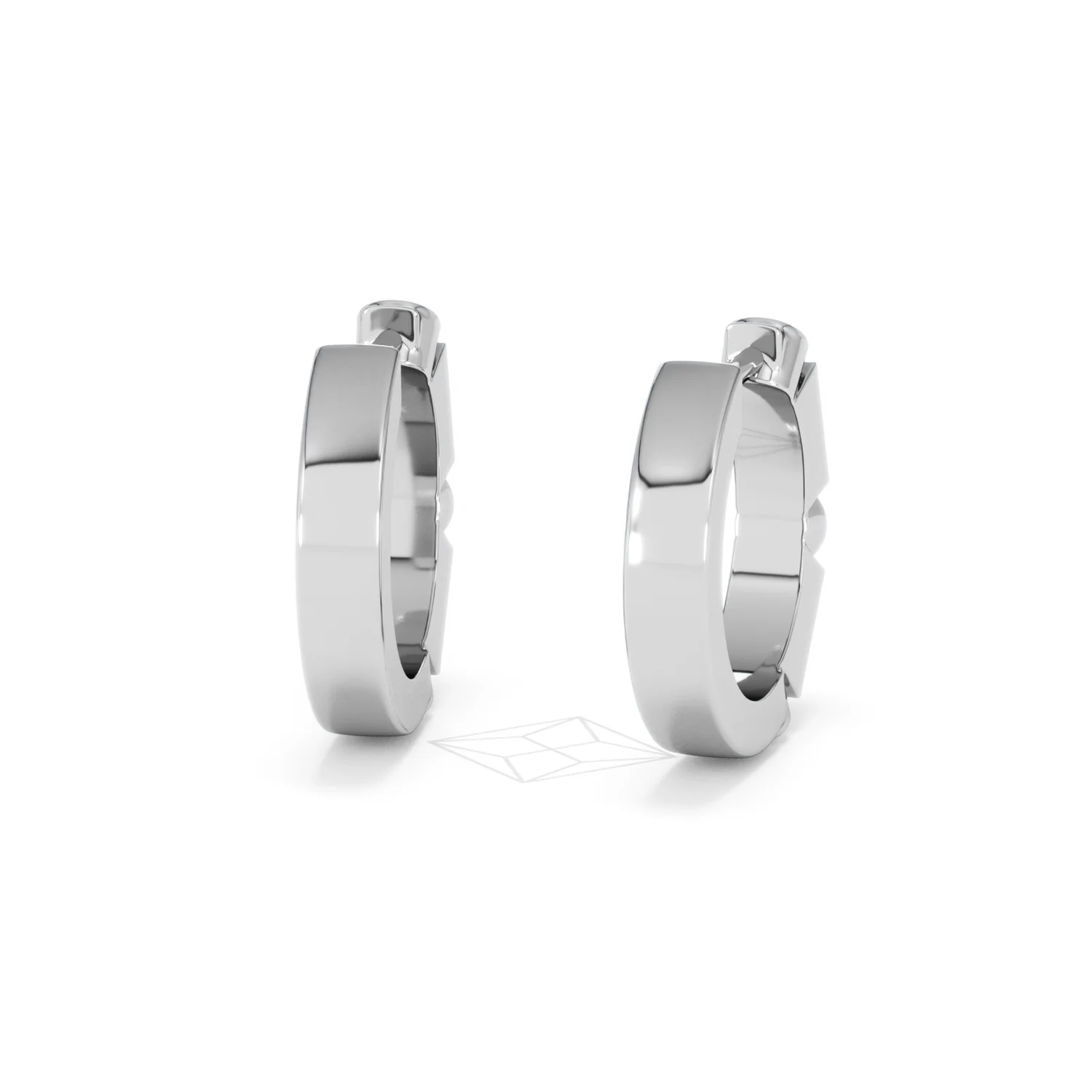 Forme 0.52ct Baguette Cut Lab Ruby Huggie Earrings in Sterling Silver - Image 44
