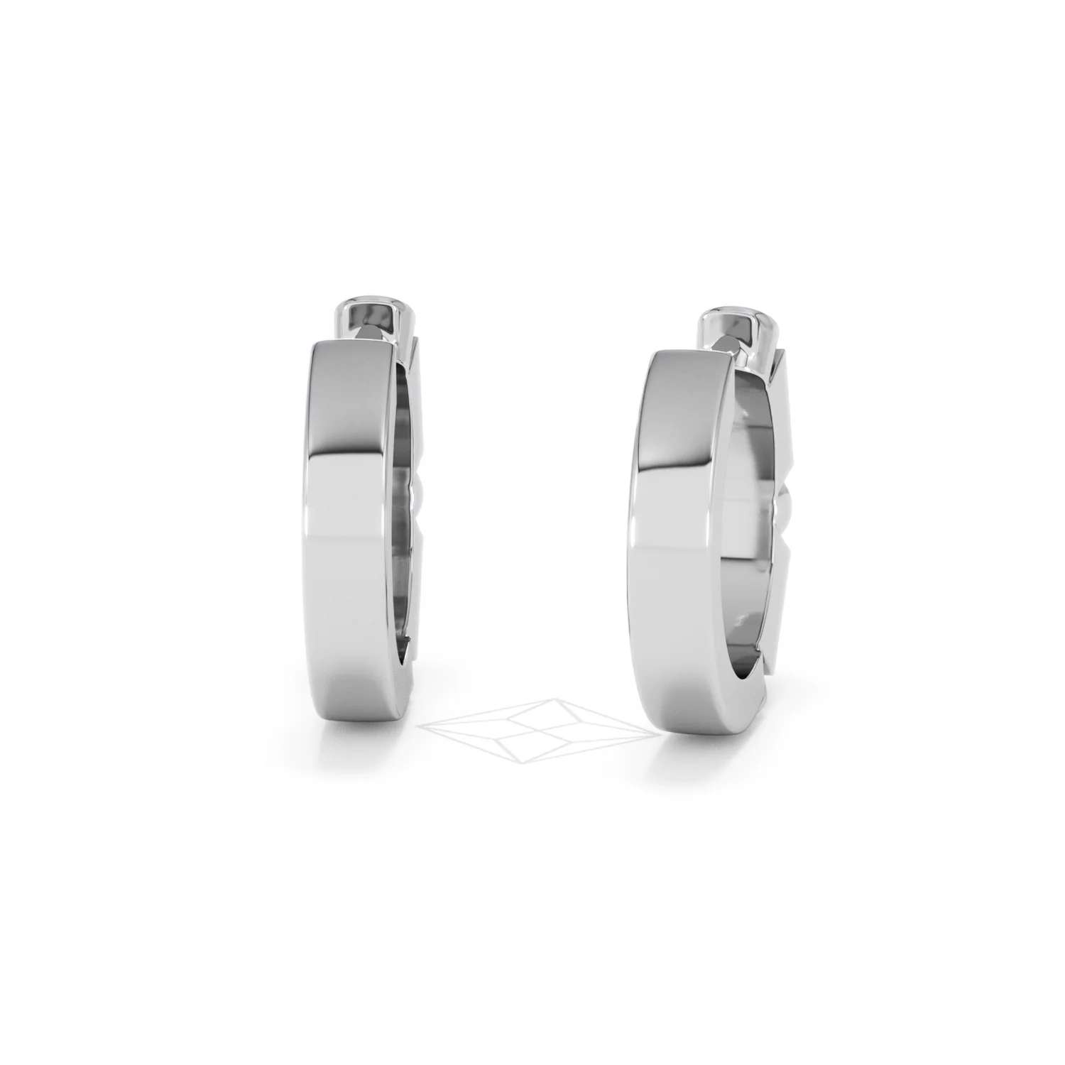 Forme 0.52ct Baguette Cut Lab Ruby Huggie Earrings in Sterling Silver - Image 45