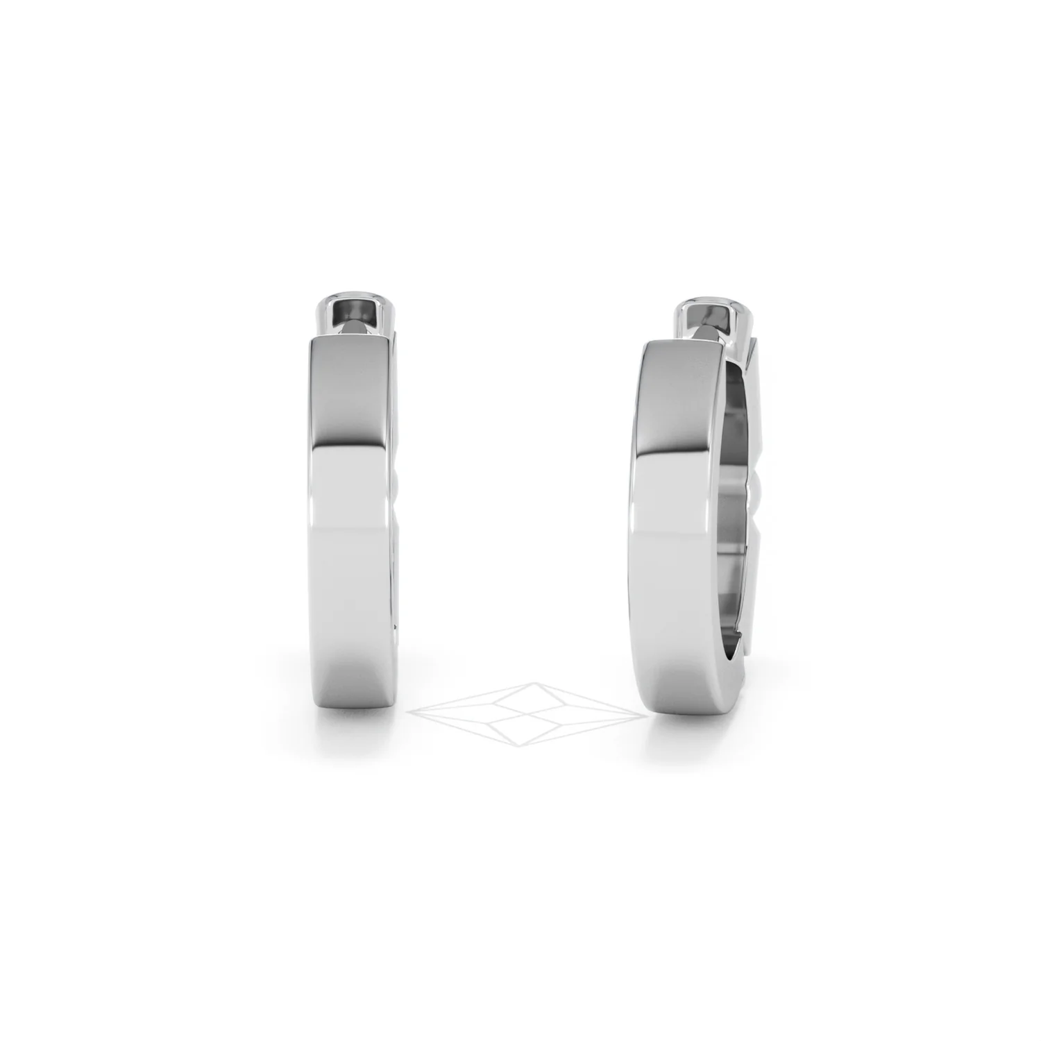 Forme 0.52ct Baguette Cut Lab Ruby Huggie Earrings in Sterling Silver - Image 46