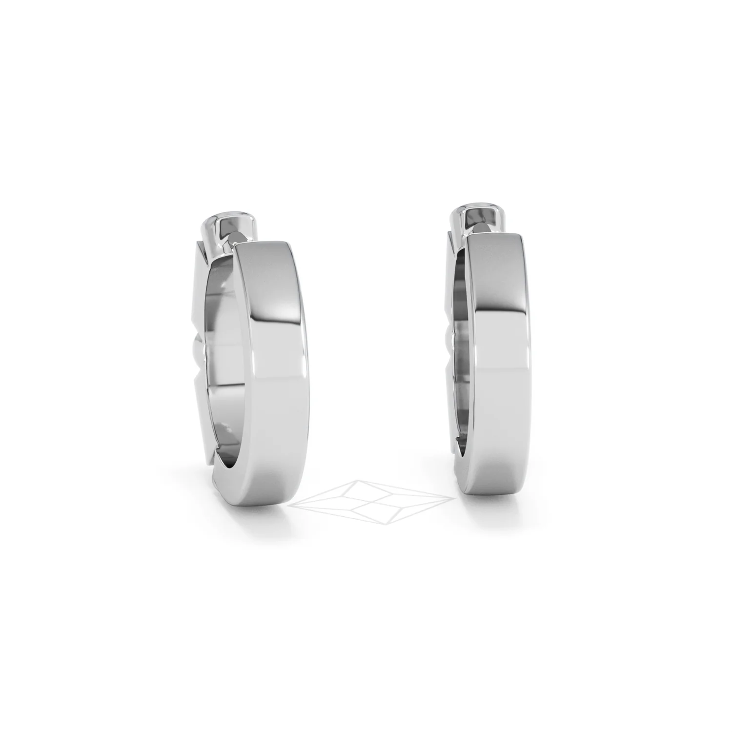 Forme 0.52ct Baguette Cut Lab Ruby Huggie Earrings in Sterling Silver - Image 49