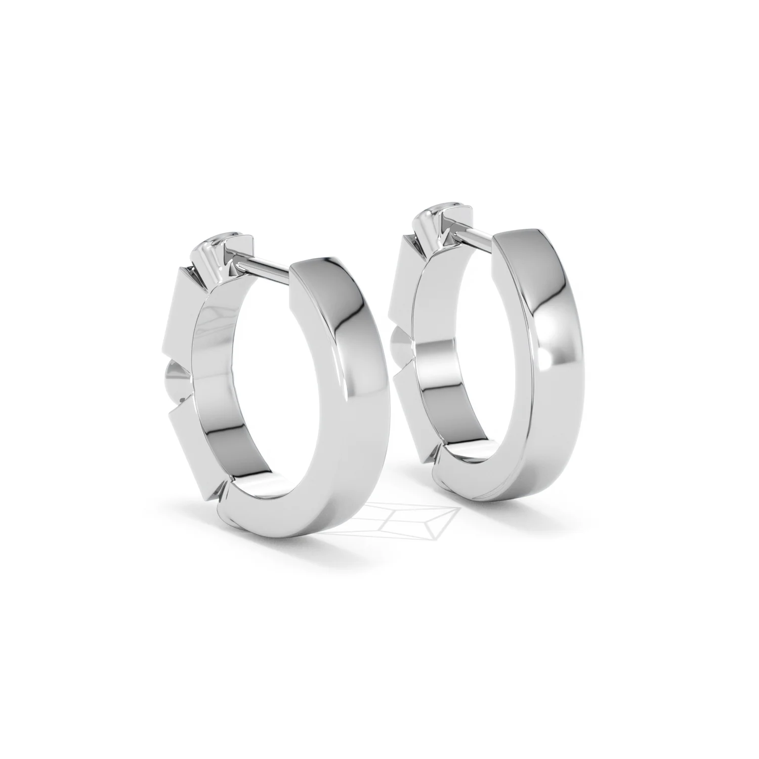 Forme 0.52ct Baguette Cut Lab Ruby Huggie Earrings in Sterling Silver - Image 54