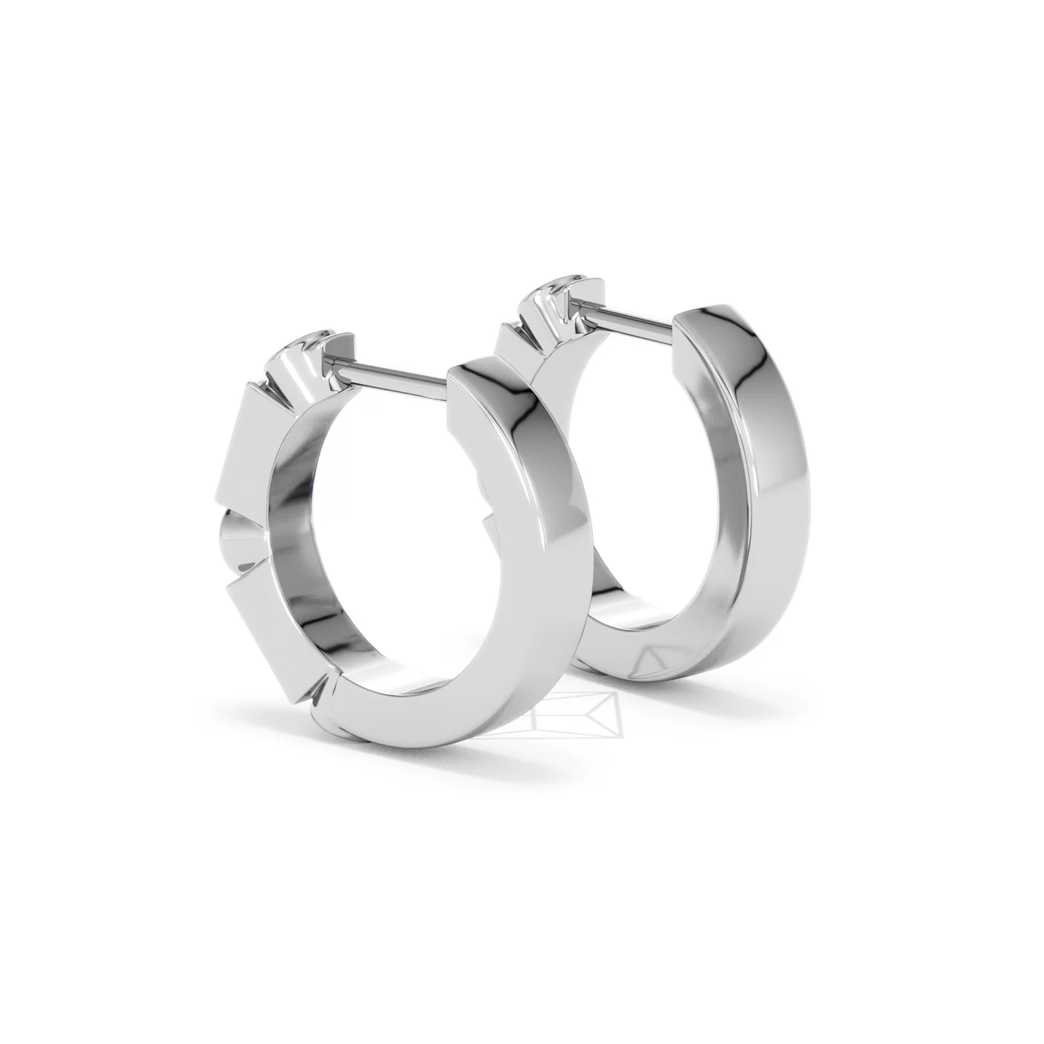 Forme 0.52ct Baguette Cut Lab Ruby Huggie Earrings in Sterling Silver - Image 57
