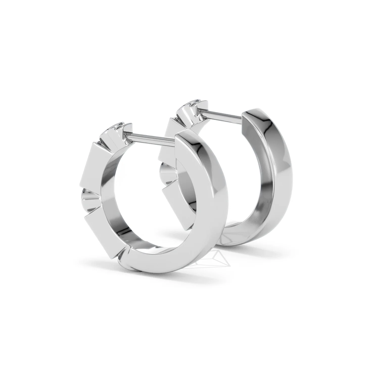 Forme 0.52ct Baguette Cut Lab Ruby Huggie Earrings in Sterling Silver - Image 59