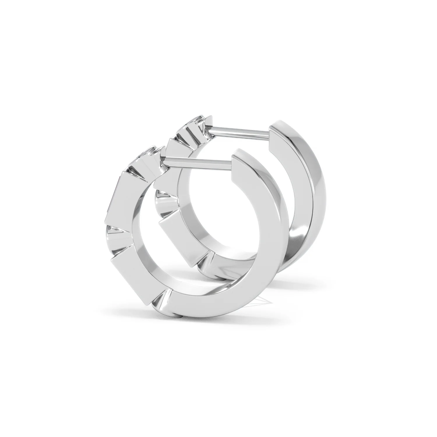 Forme 0.52ct Baguette Cut Lab Ruby Huggie Earrings in Sterling Silver - Image 63
