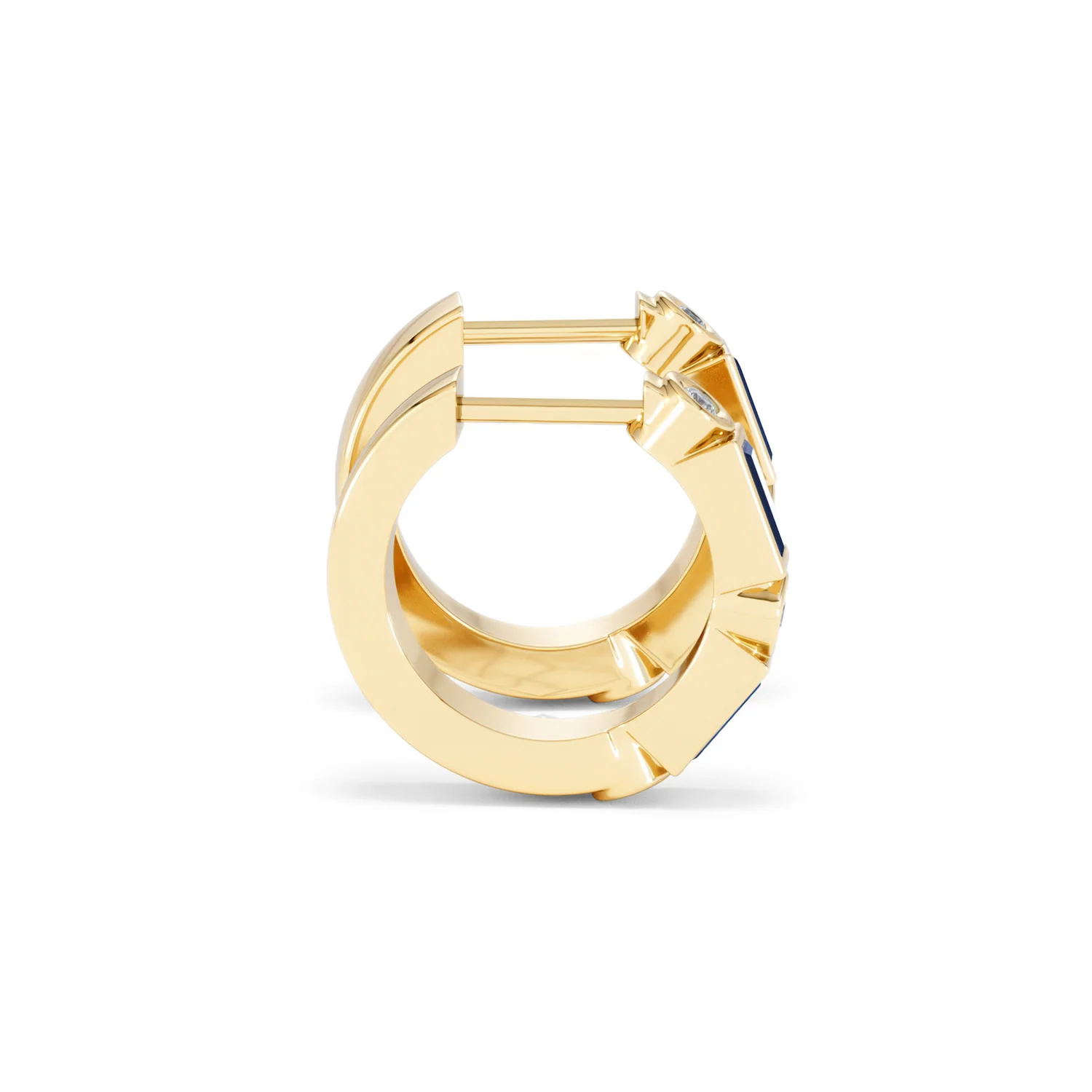 Forme 0.52ct Baguette Cut Lab Sapphire Huggie Earrings in 18K Gold Vermeil - Image 27