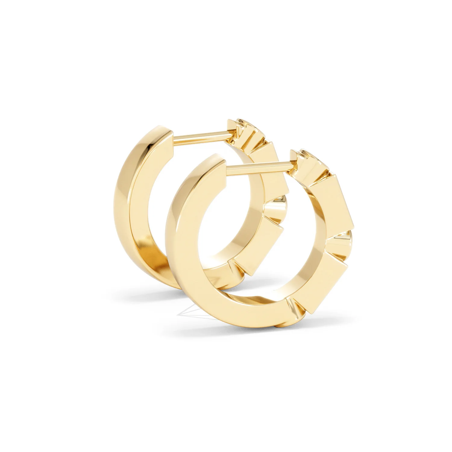 Forme 0.52ct Baguette Cut Lab Sapphire Huggie Earrings in 18K Gold Vermeil - Image 32