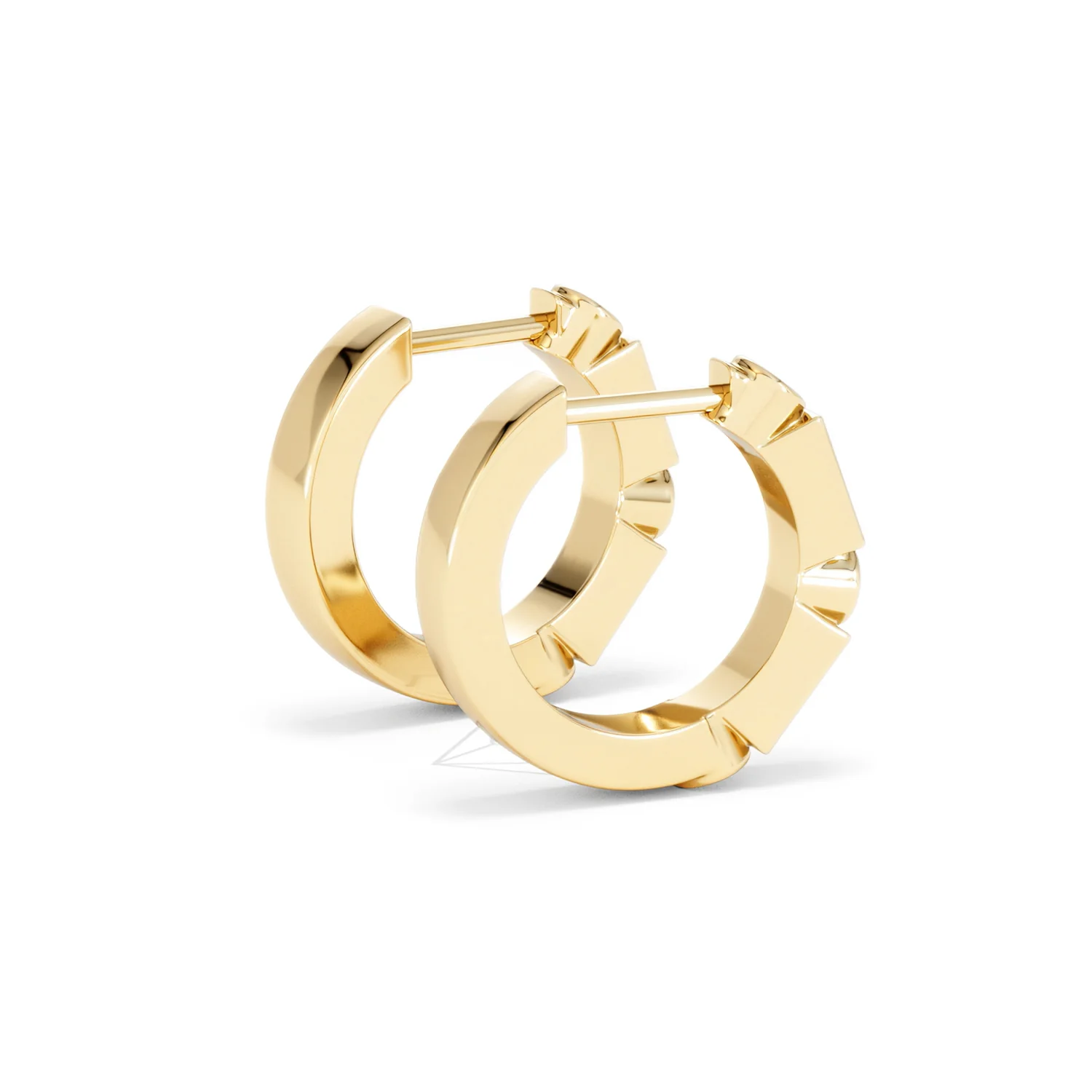 Forme 0.52ct Baguette Cut Lab Sapphire Huggie Earrings in 18K Gold Vermeil - Image 33