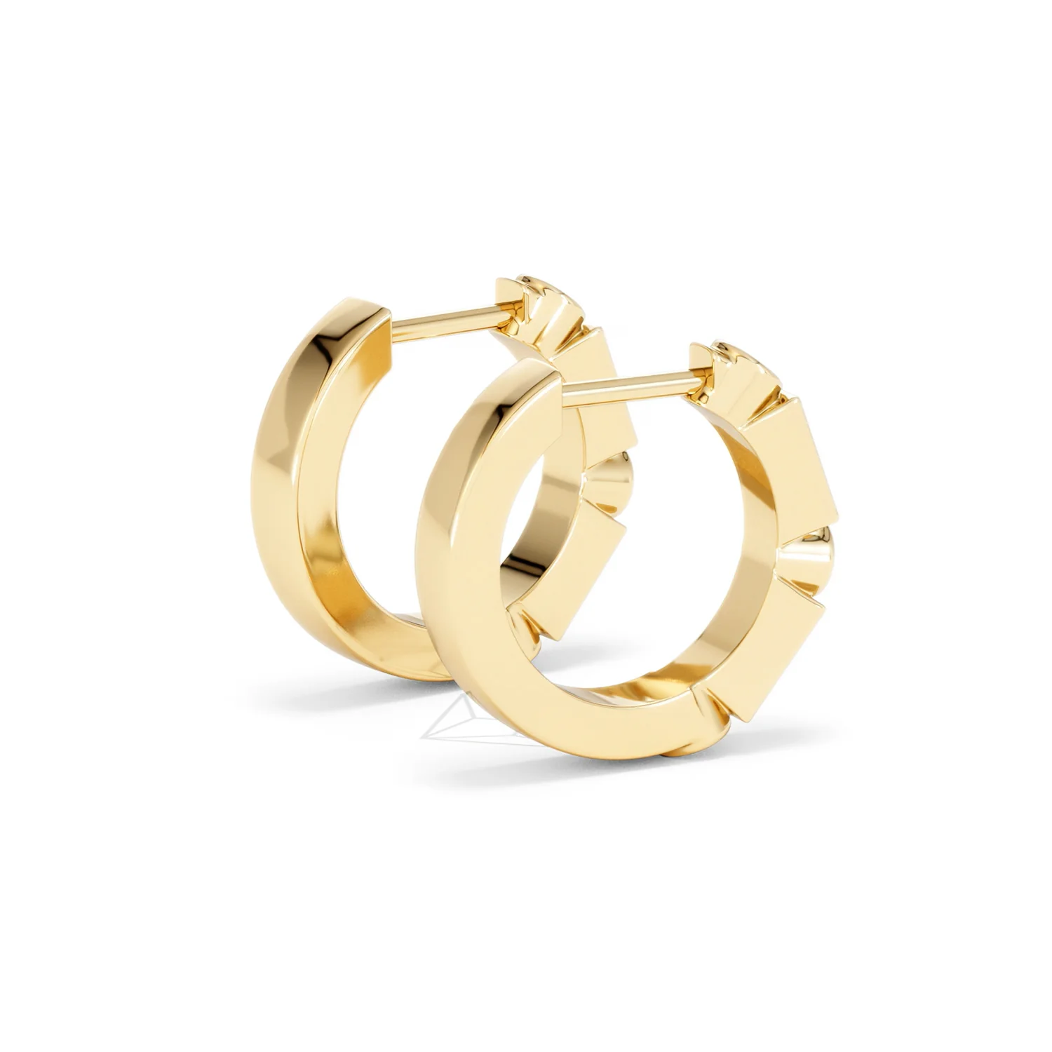 Forme 0.52ct Baguette Cut Lab Sapphire Huggie Earrings in 18K Gold Vermeil - Image 34