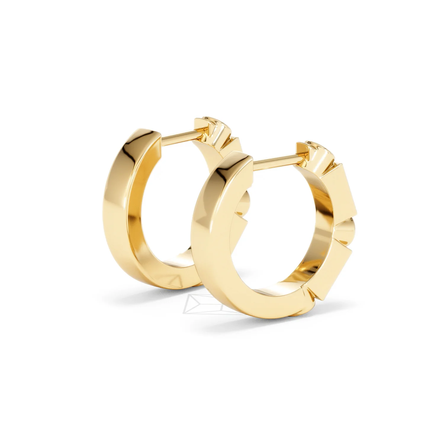 Forme 0.52ct Baguette Cut Lab Sapphire Huggie Earrings in 18K Gold Vermeil - Image 36