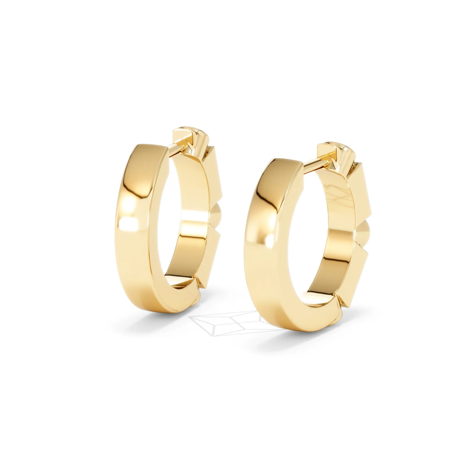Forme 0.52ct Baguette Cut Lab Sapphire Huggie Earrings in 18K Gold Vermeil - Image 41