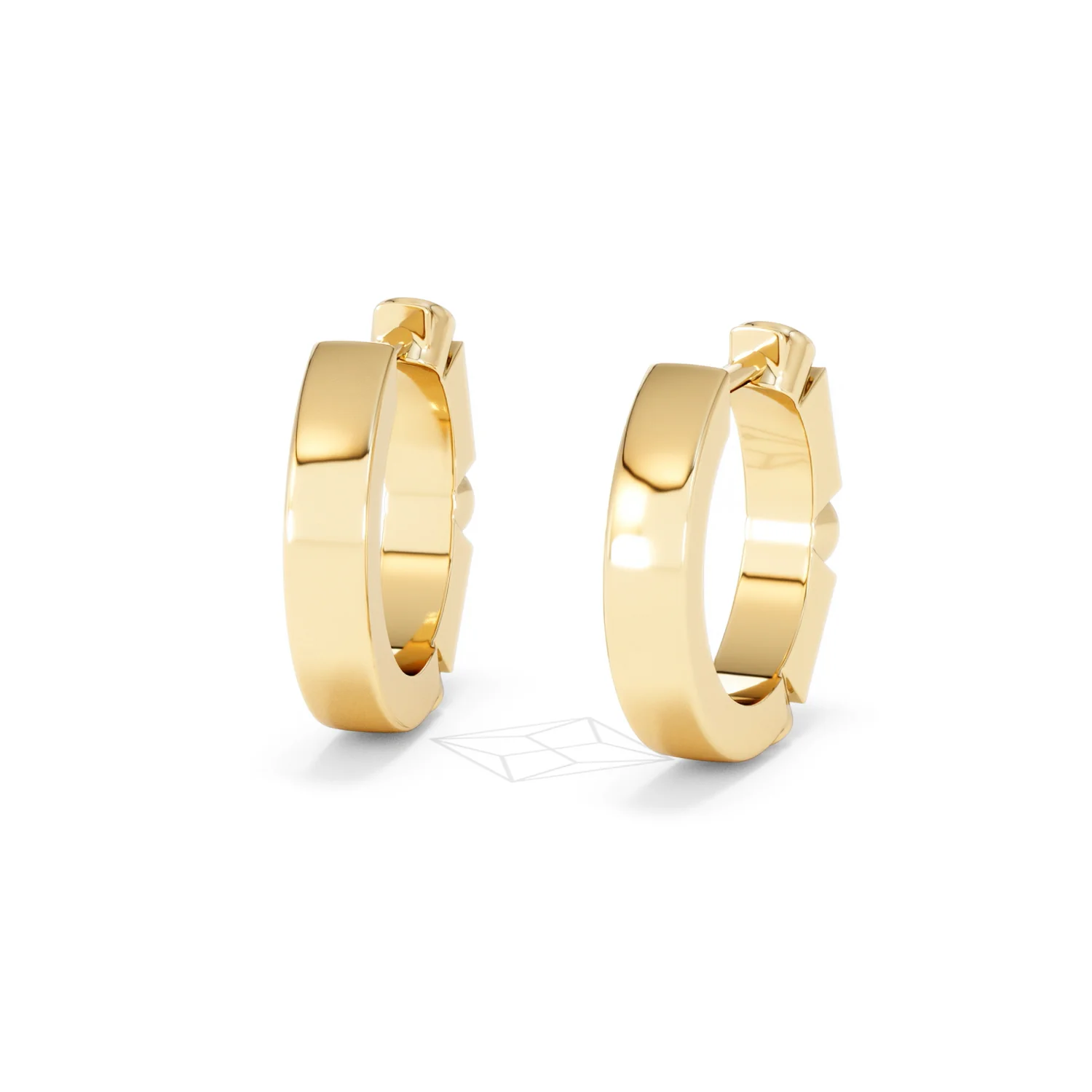 Forme 0.52ct Baguette Cut Lab Sapphire Huggie Earrings in 18K Gold Vermeil - Image 43