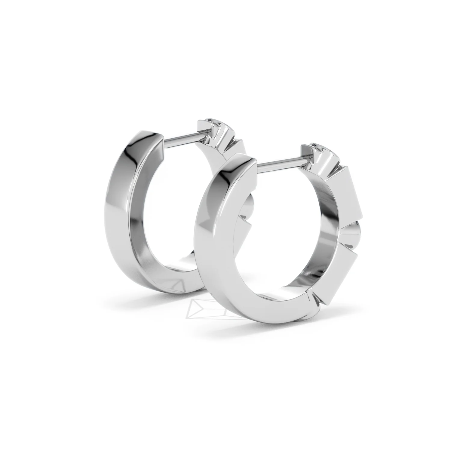 Forme 0.52ct Baguette Cut Lab Sapphire Huggie Earrings in Sterling Silver - Image 36