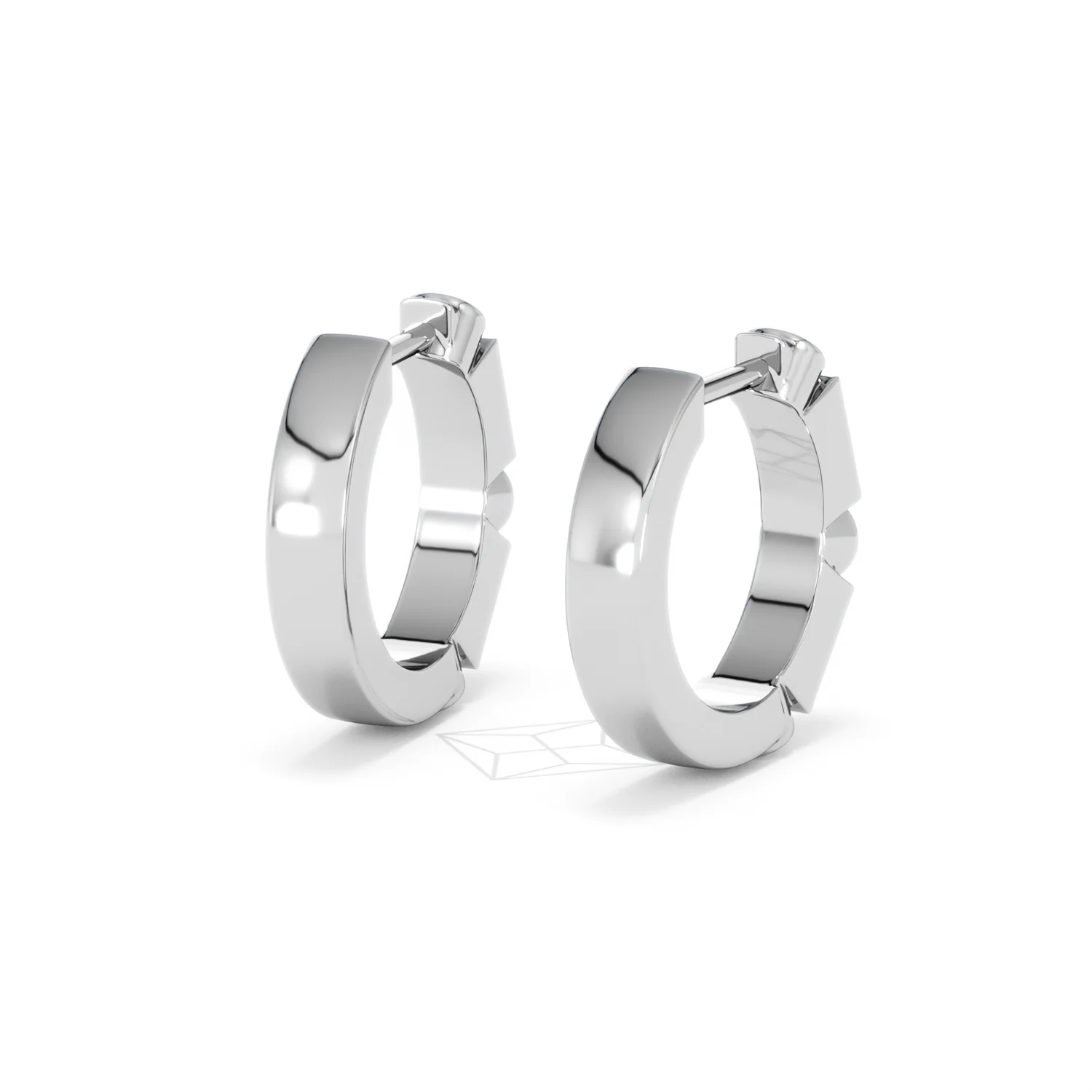 Forme 0.52ct Baguette Cut Lab Sapphire Huggie Earrings in Sterling Silver - Image 41