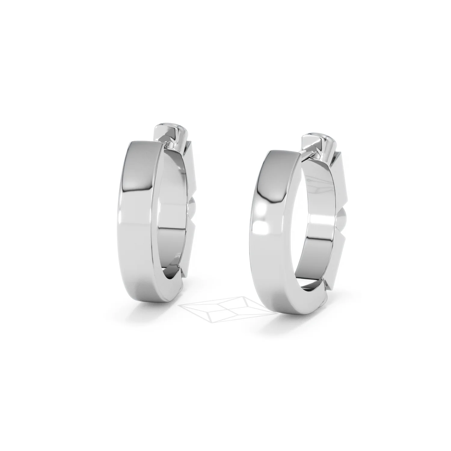 Forme 0.52ct Baguette Cut Lab Sapphire Huggie Earrings in Sterling Silver - Image 43