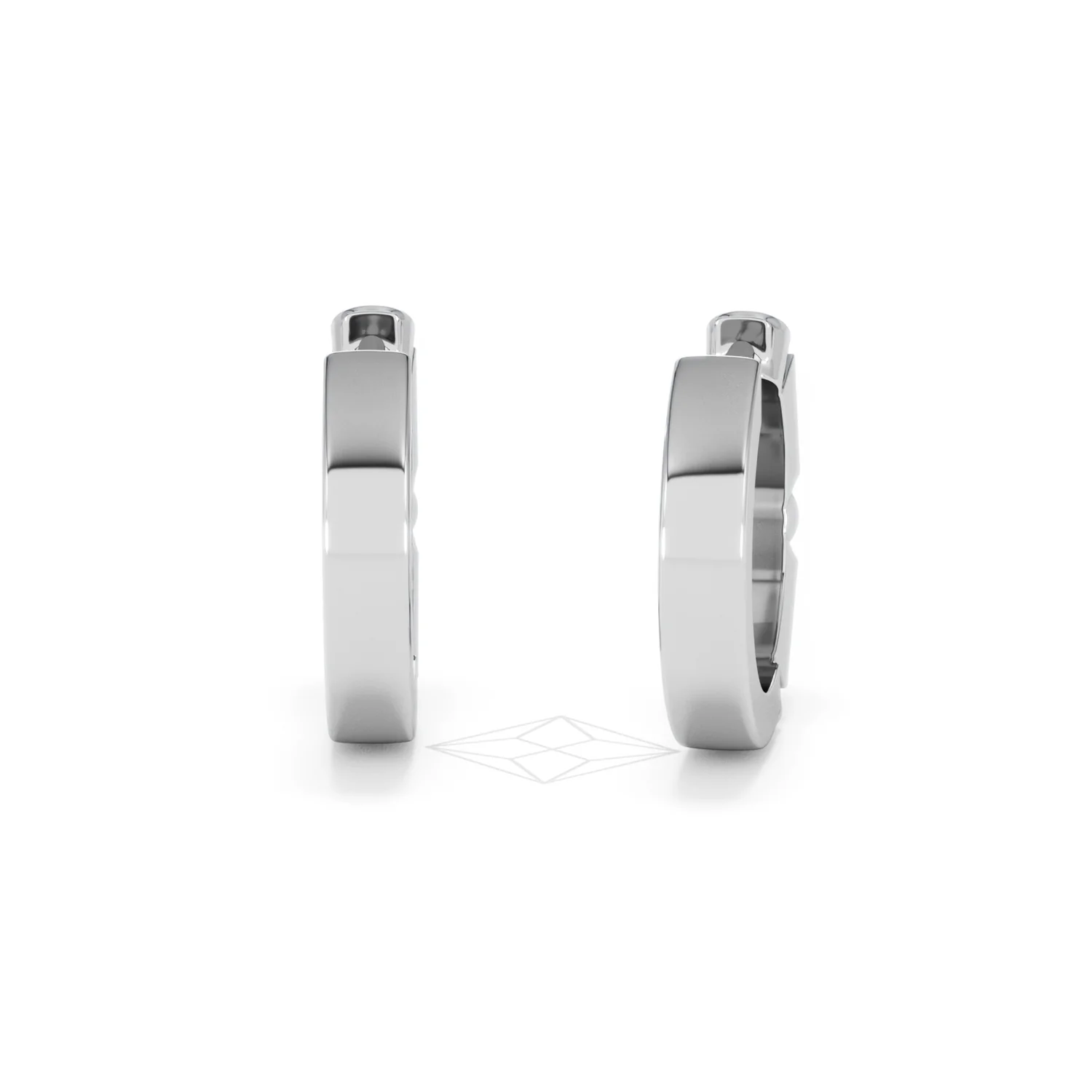 Forme 0.52ct Baguette Cut Lab Sapphire Huggie Earrings in Sterling Silver - Image 46