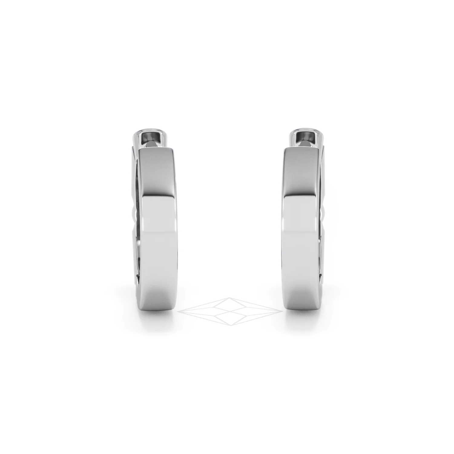 Forme 0.52ct Baguette Cut Lab Sapphire Huggie Earrings in Sterling Silver - Image 47