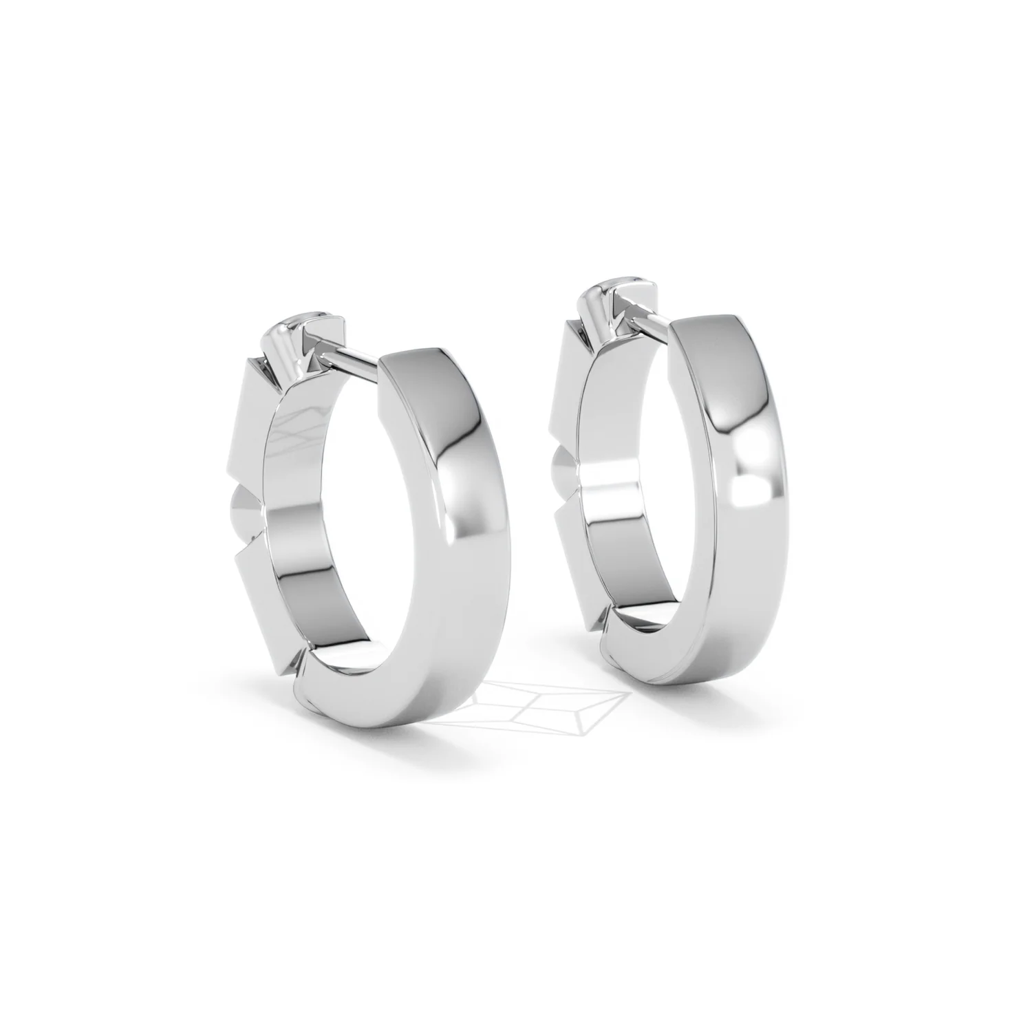 Forme 0.52ct Baguette Cut Lab Sapphire Huggie Earrings in Sterling Silver - Image 53