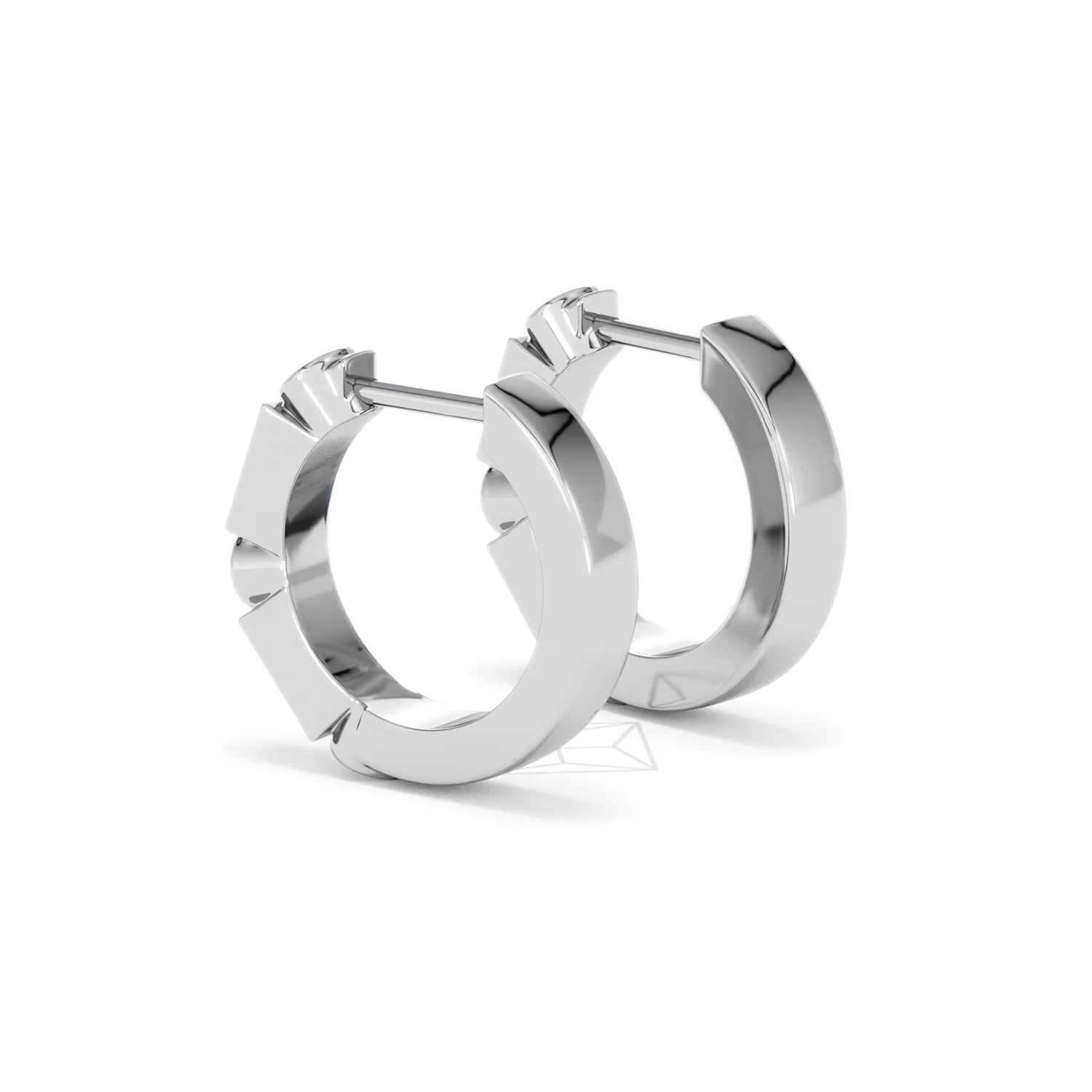 Forme 0.52ct Baguette Cut Lab Sapphire Huggie Earrings in Sterling Silver - Image 58