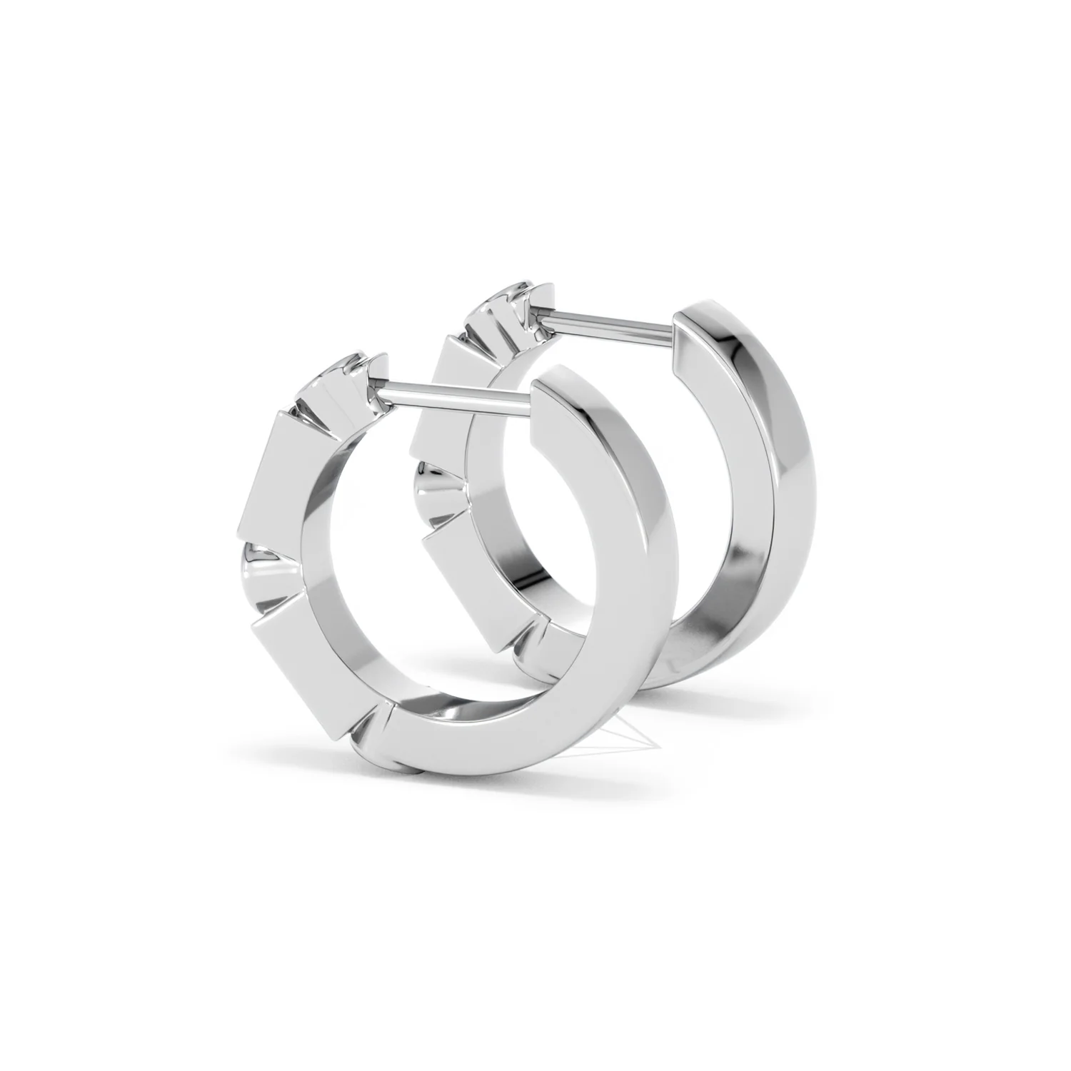 Forme 0.52ct Baguette Cut Lab Sapphire Huggie Earrings in Sterling Silver - Image 61