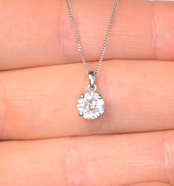 Galileo 1.00ct Solitaire Look Diamond 0.41ct And Platinum Necklace - Image 4