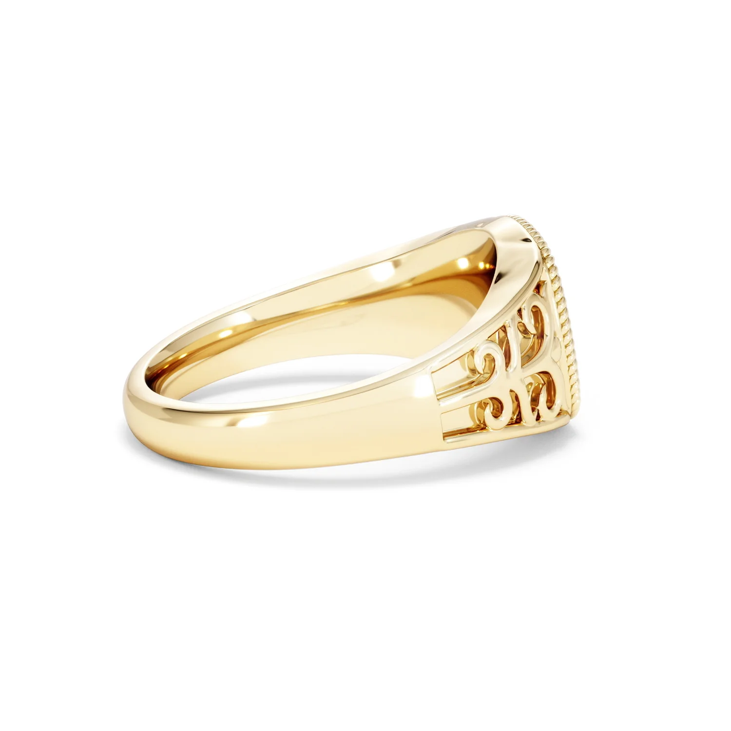 Gemini Zodiac 0.01ct Lab Diamond Signet Ring in 18K Gold Vermeil - Image 30