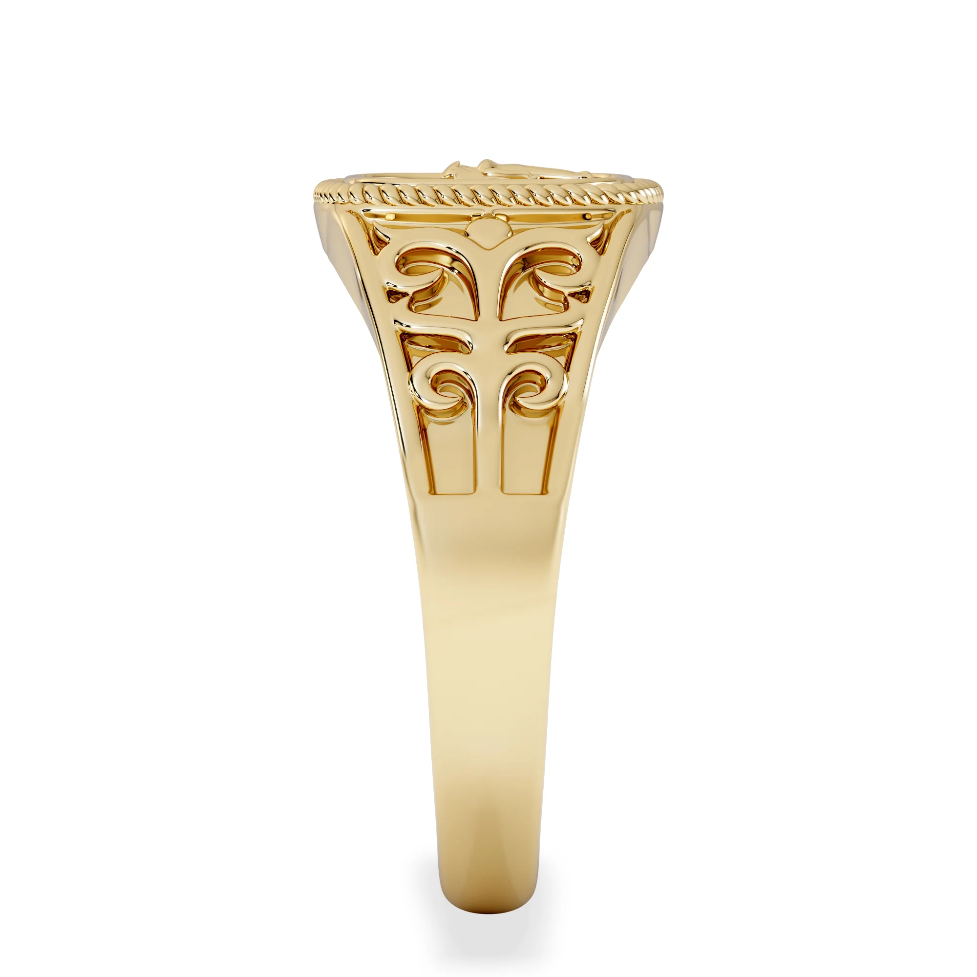 Gemini Zodiac 0.01ct Lab Diamond Signet Ring in 18K Gold Vermeil - Image 5