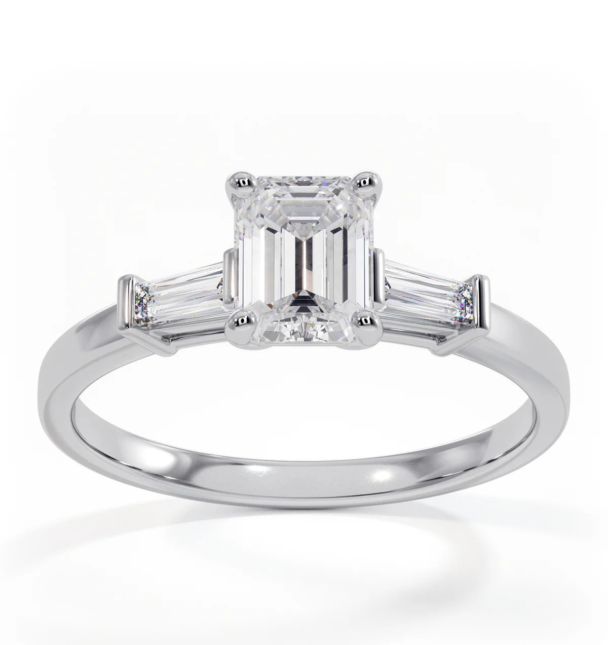 Genevieve GIA Emerald Cut Diamond Ring in 18K White Gold 0.90ct G/VS2 - Image 3
