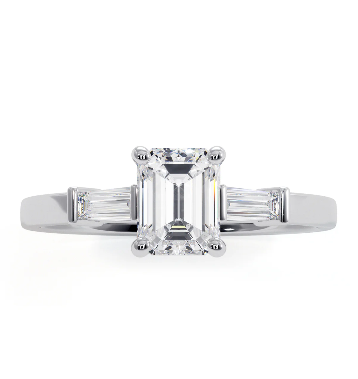 Genevieve Emerald Cut Diamond Ring in Platinum 0.90ct G/VS2 - Image 2
