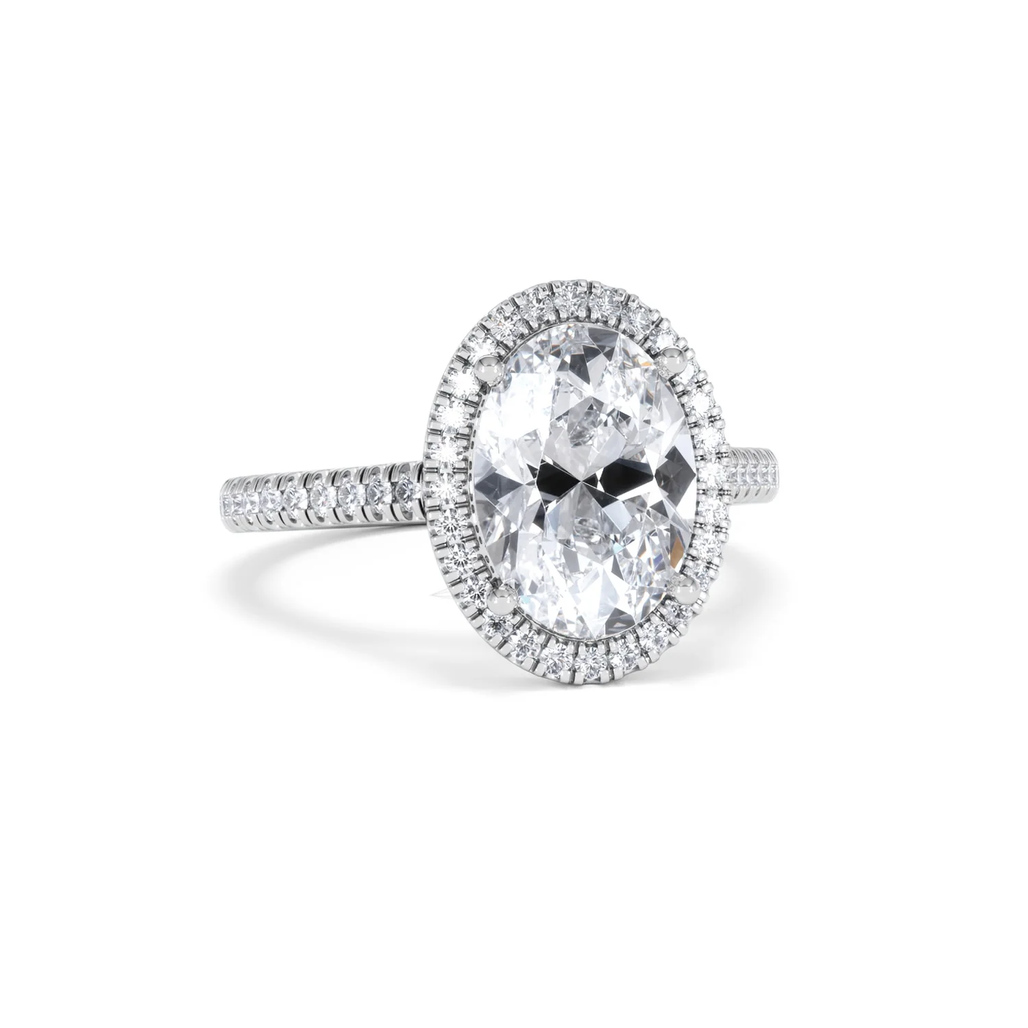 Georgina 3.50ct Lab Diamond Oval Cut Engagement Ring in 18K White Gold G/VS1 - Image 12