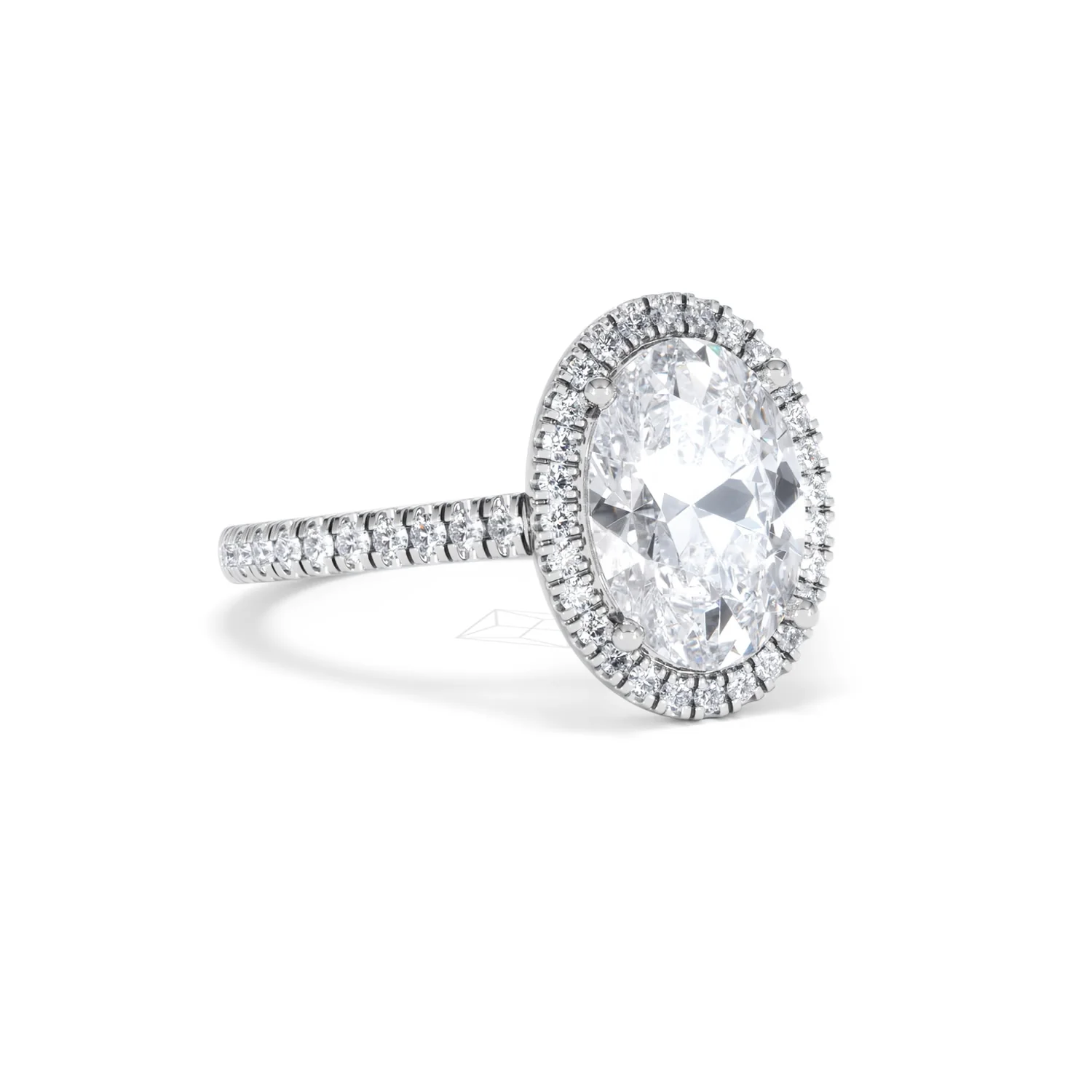 Georgina 3.50ct Lab Diamond Oval Cut Engagement Ring in 18K White Gold G/VS1 - Image 15