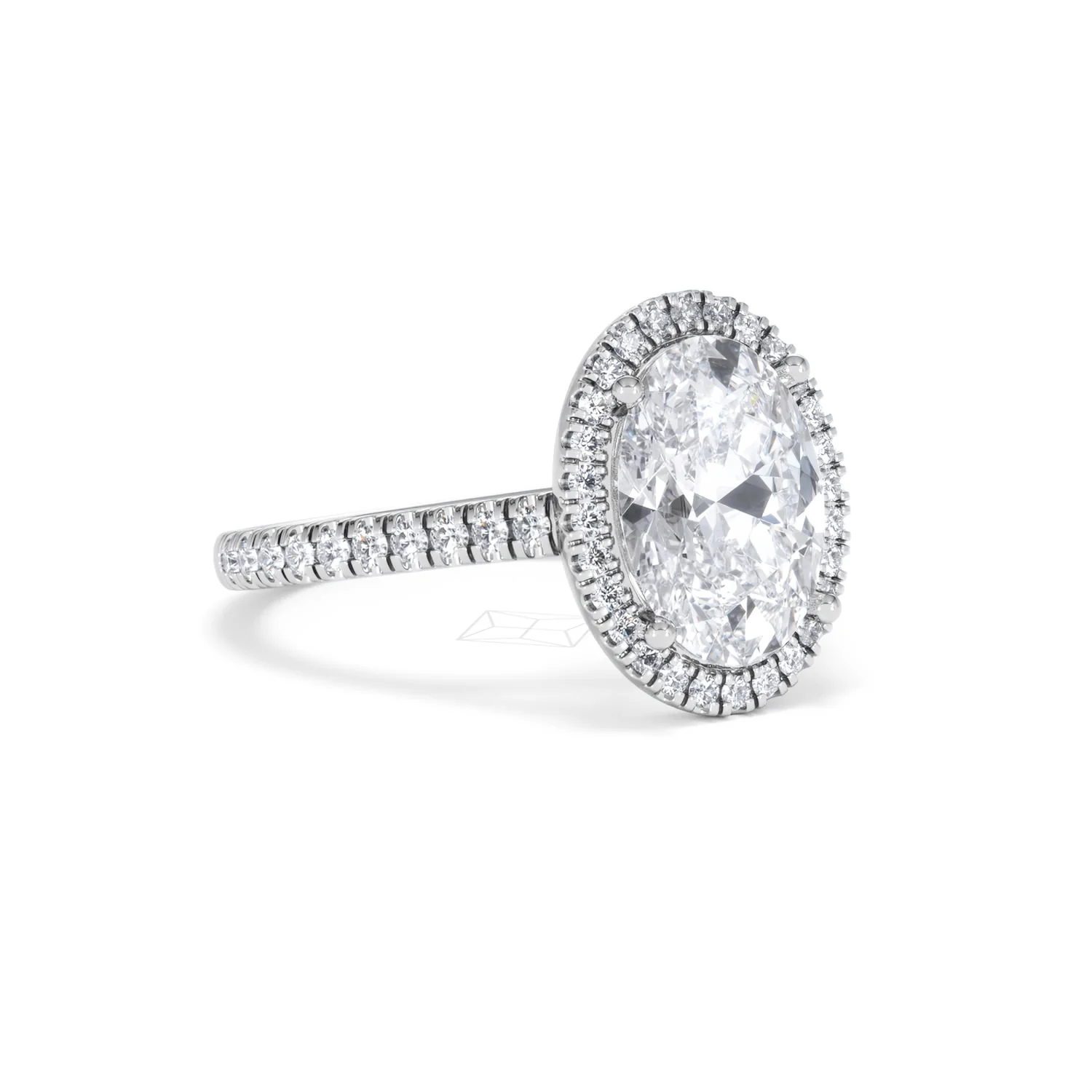 Georgina 3.50ct Lab Diamond Oval Cut Engagement Ring in 18K White Gold G/VS1 - Image 16