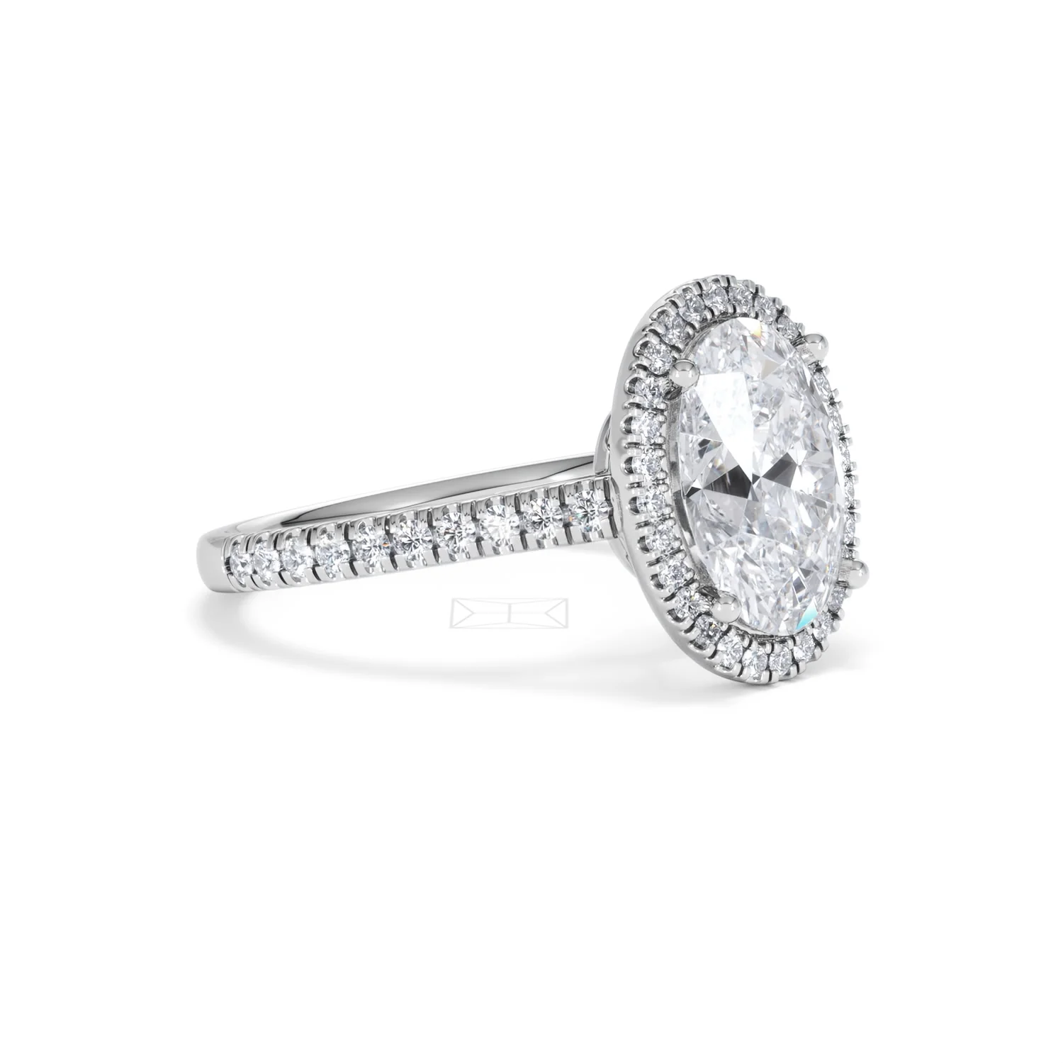 Georgina 3.50ct Lab Diamond Oval Cut Engagement Ring in 18K White Gold G/VS1 - Image 19