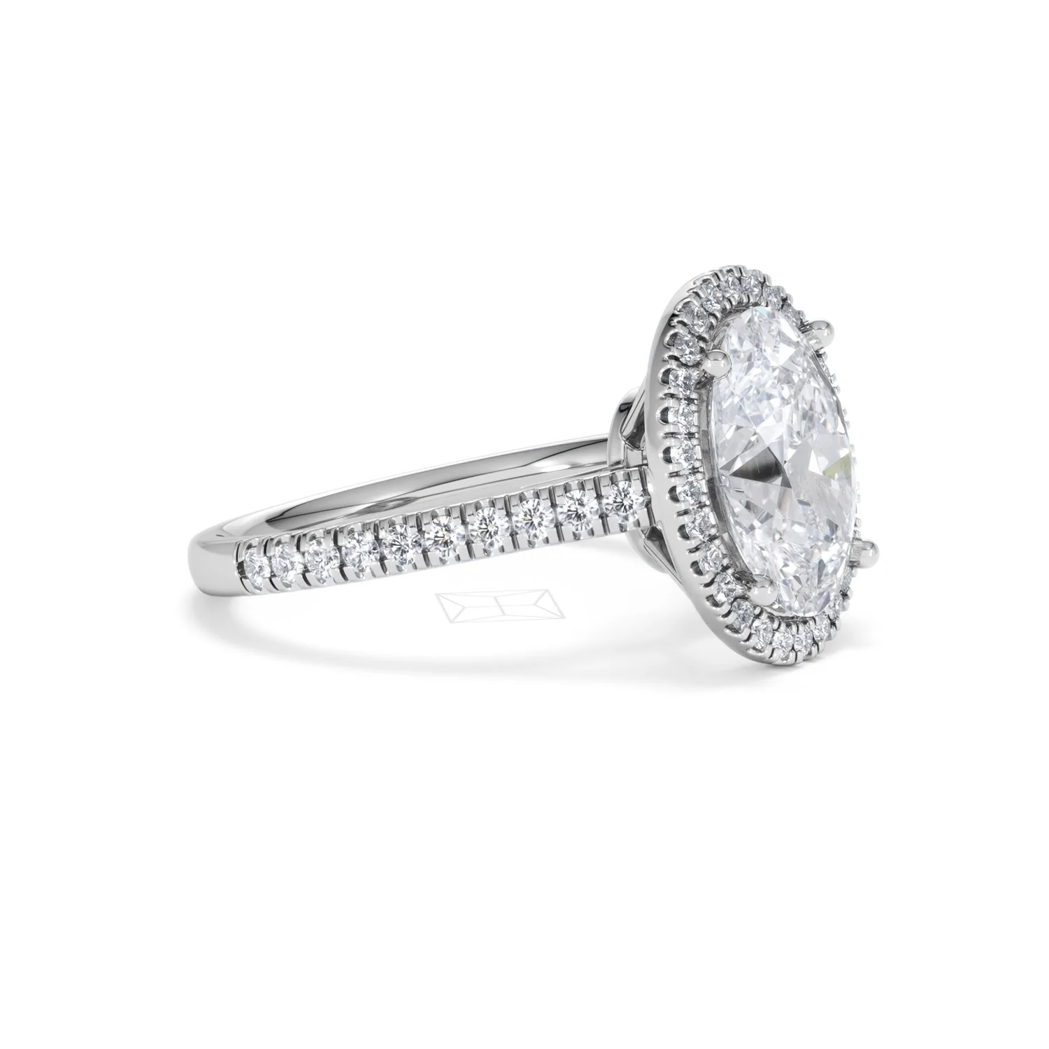 Georgina 3.50ct Lab Diamond Oval Cut Engagement Ring in 18K White Gold G/VS1 - Image 21