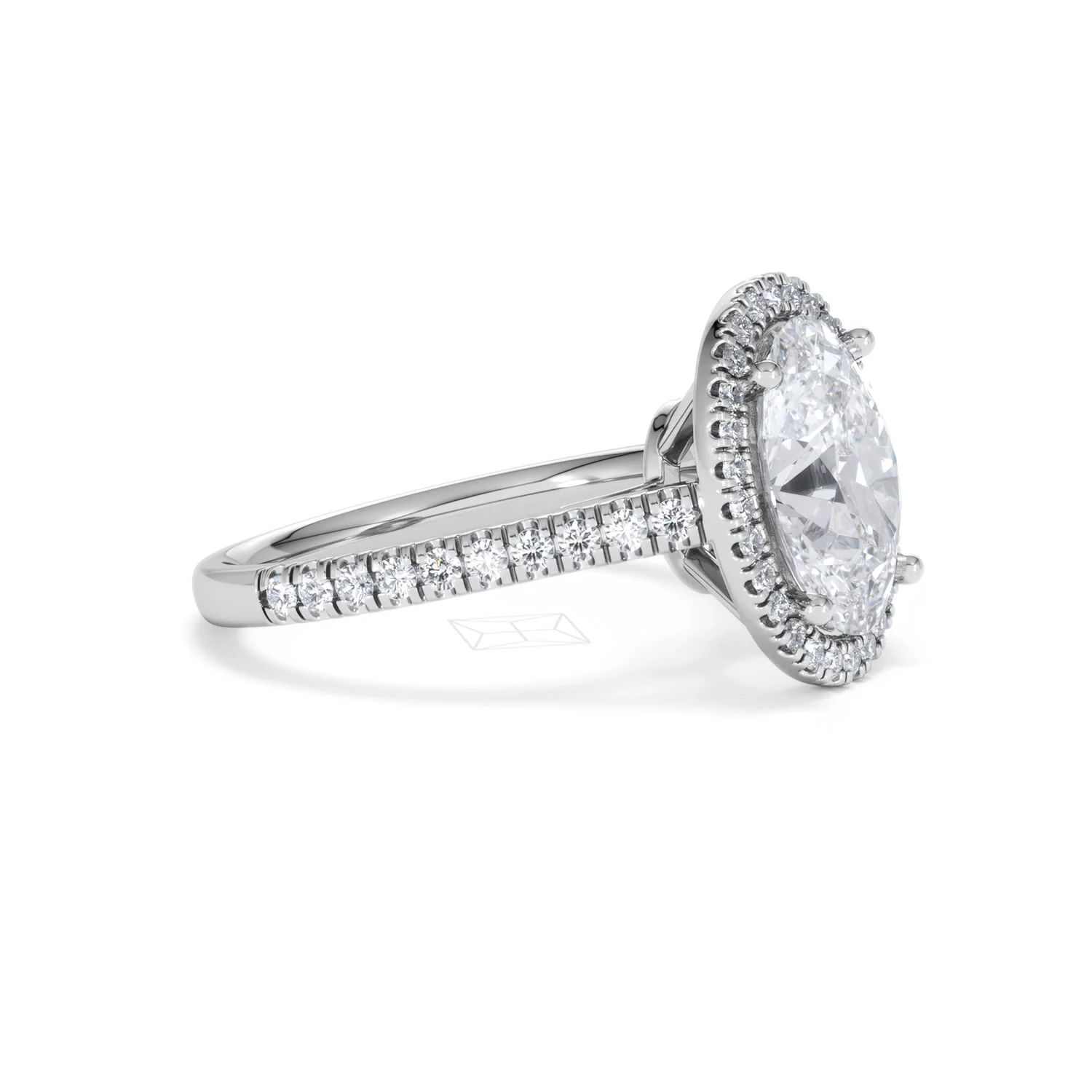 Georgina 3.50ct Lab Diamond Oval Cut Engagement Ring in 18K White Gold G/VS1 - Image 22