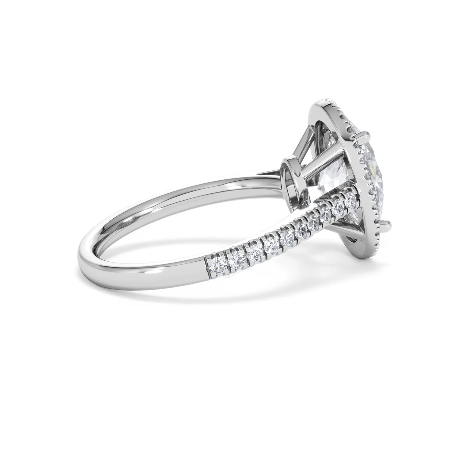 Georgina 3.50ct Lab Diamond Oval Cut Engagement Ring in 18K White Gold G/VS1 - Image 33