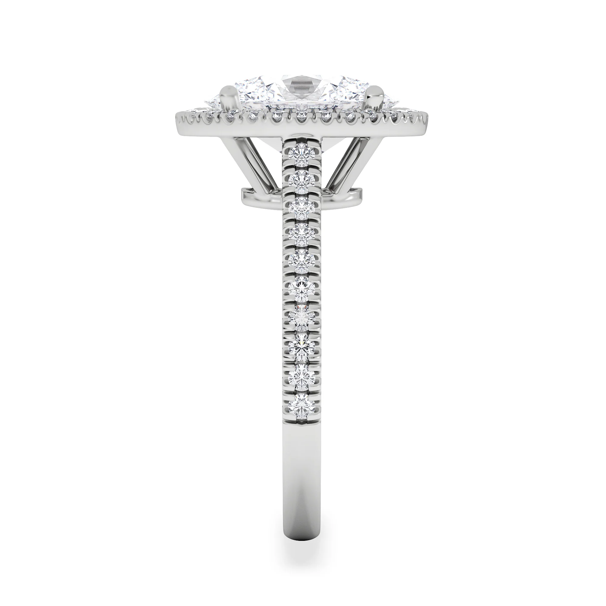 Georgina 3.50ct Lab Diamond Oval Cut Engagement Ring in 18K White Gold G/VS1 - Image 5