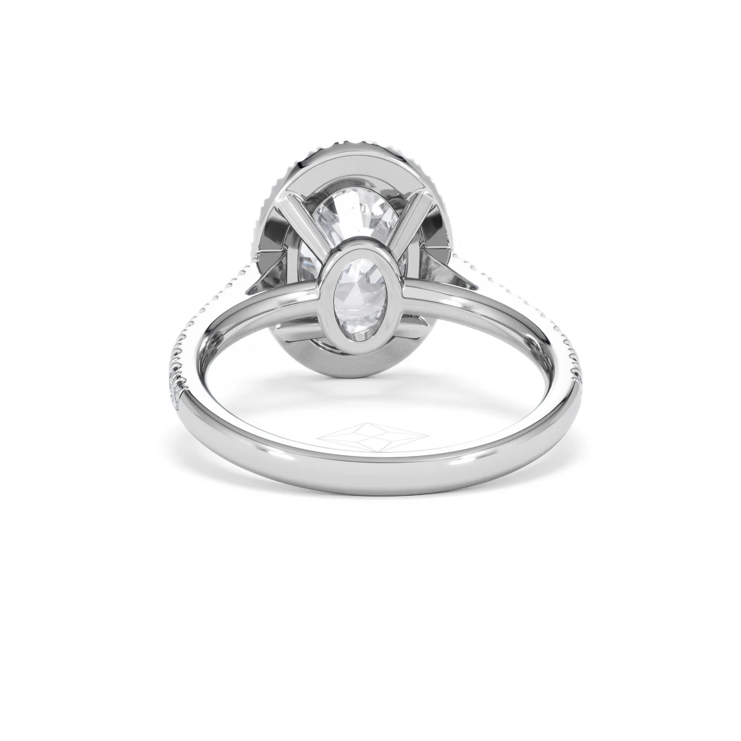 Georgina 3.50ct Lab Diamond Oval Cut Engagement Ring in 18K White Gold G/VS1 - Image 50