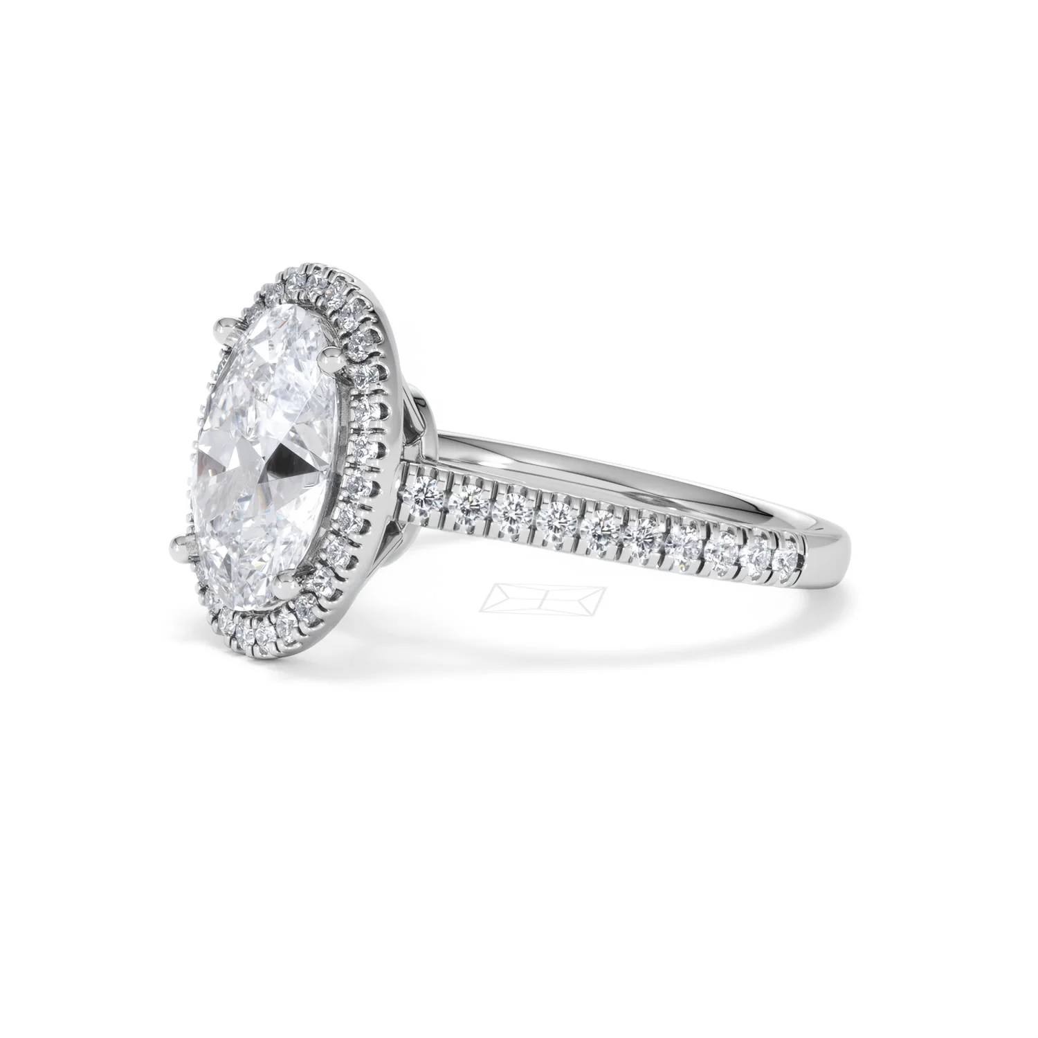 Georgina 3.50ct Lab Diamond Oval Cut Engagement Ring in 18K White Gold G/VS1 - Image 77