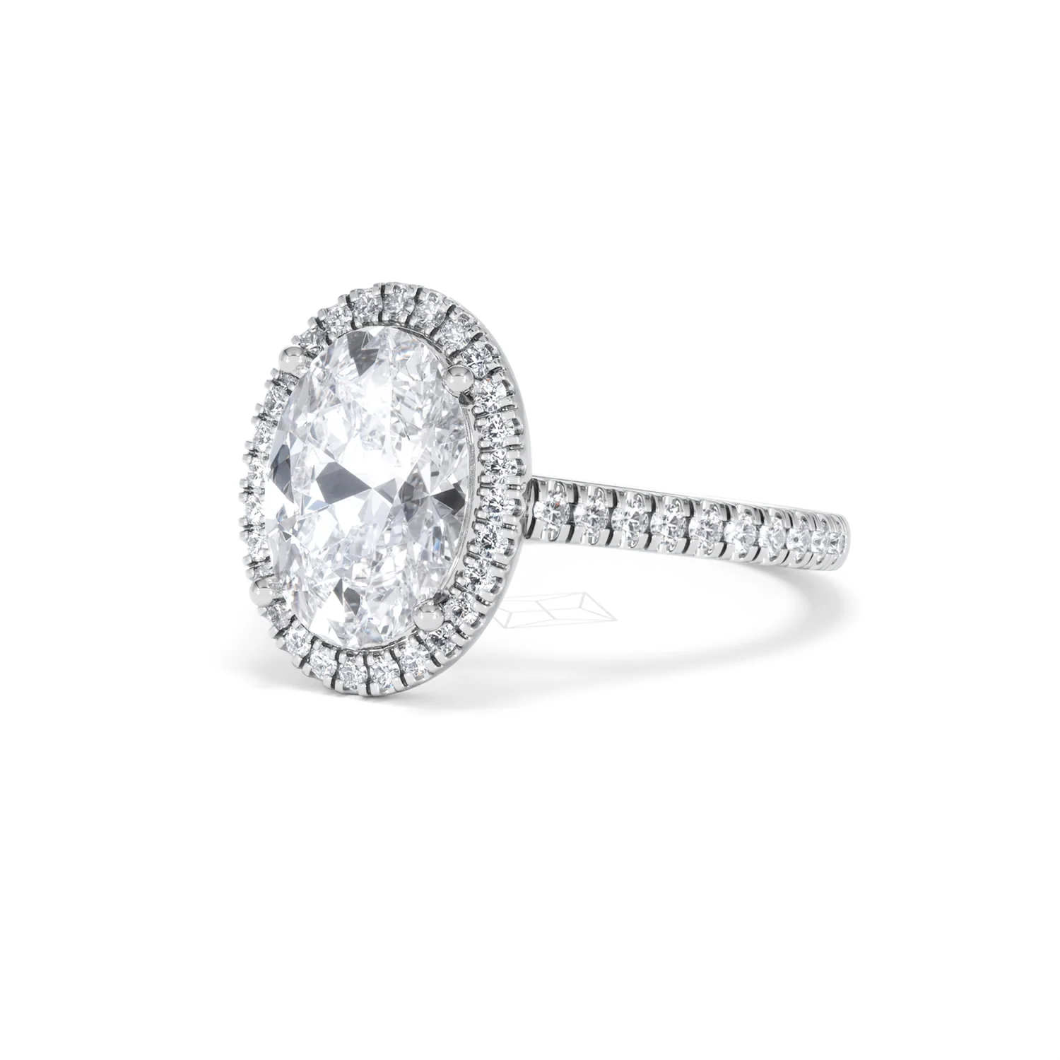 Georgina 3.50ct Lab Diamond Oval Cut Engagement Ring in 18K White Gold G/VS1 - Image 82