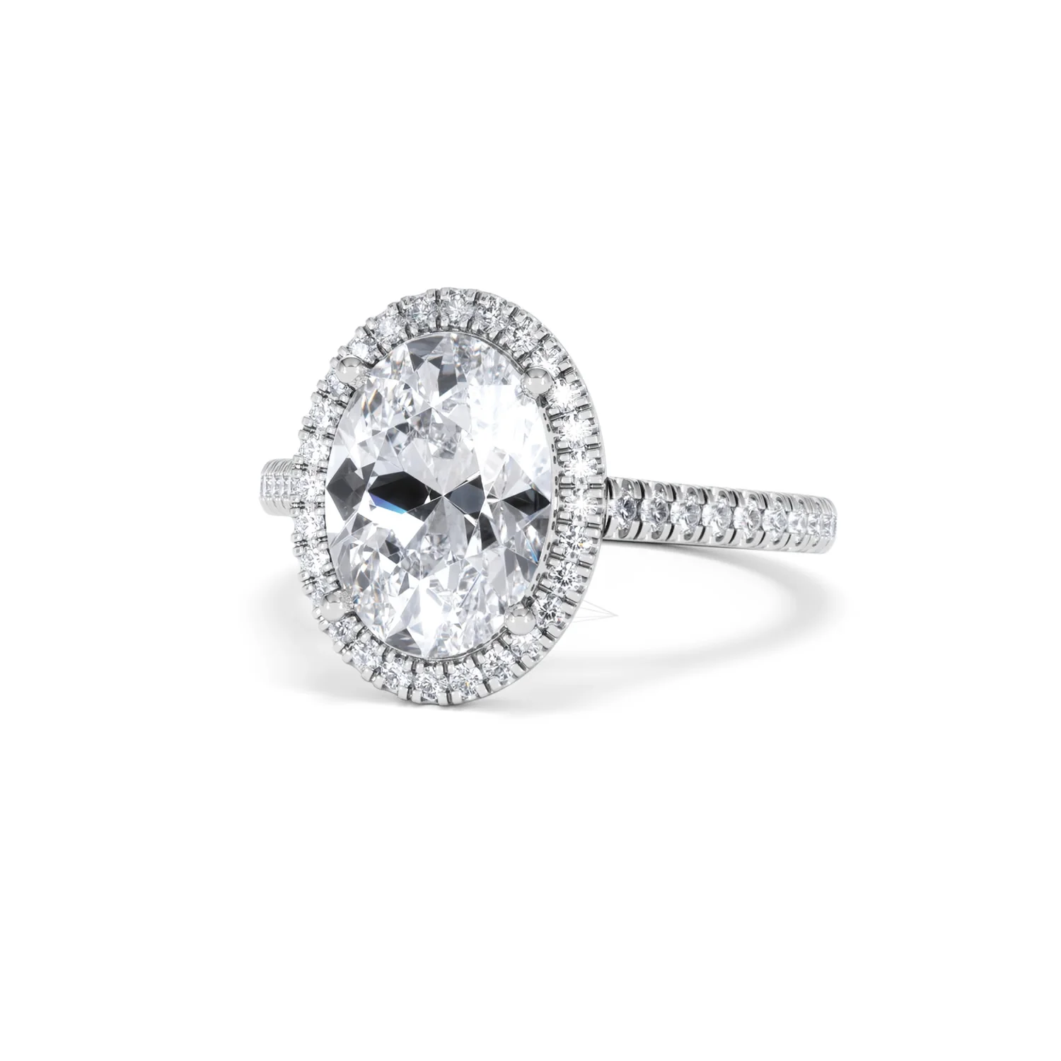 Georgina 3.50ct Lab Diamond Oval Cut Engagement Ring in 18K White Gold G/VS1 - Image 85