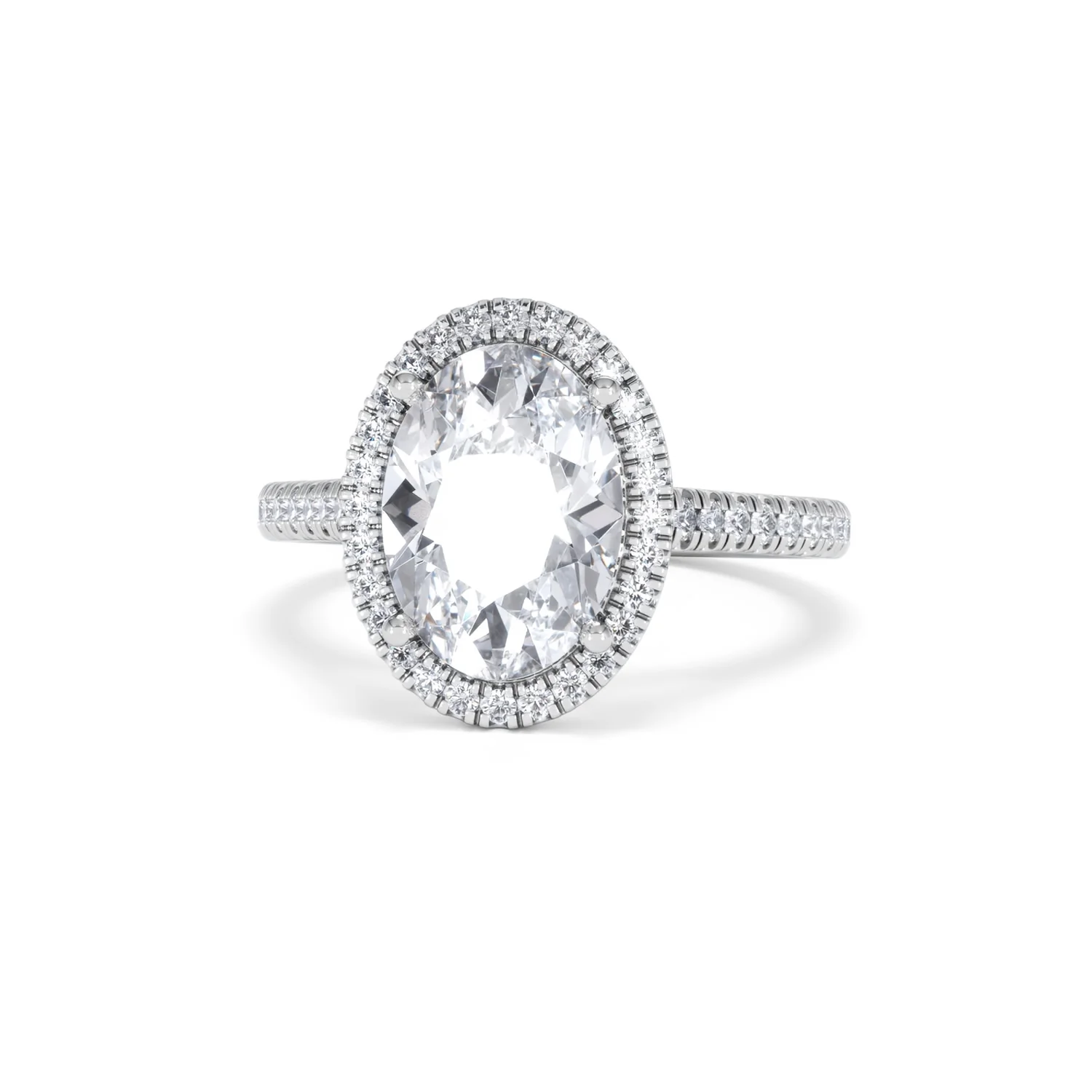 Georgina 3.50ct Lab Diamond Oval Cut Engagement Ring in 18K White Gold G/VS1 - Image 87