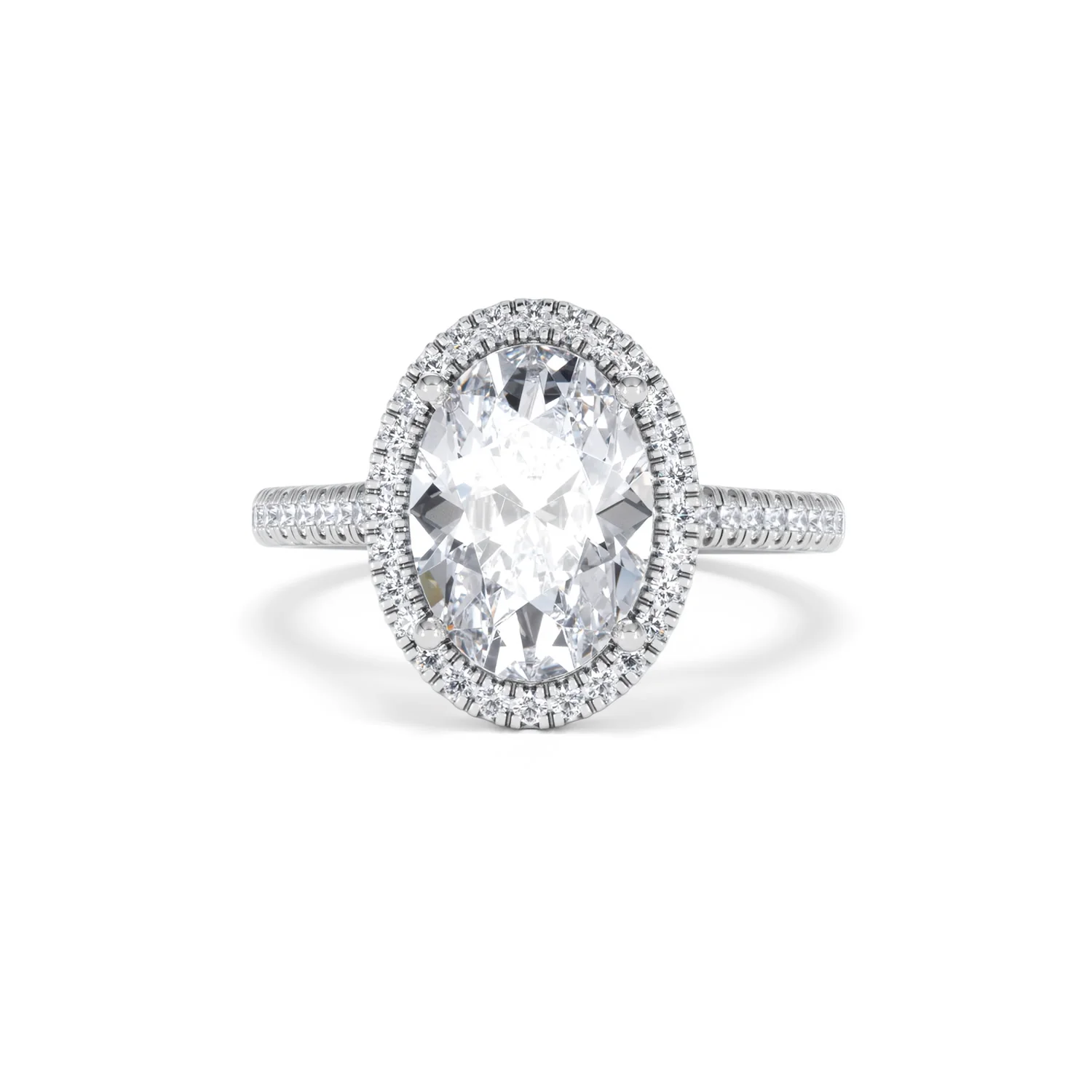 Georgina 3.50ct Lab Diamond Oval Cut Engagement Ring in 18K White Gold G/VS1 - Image 88