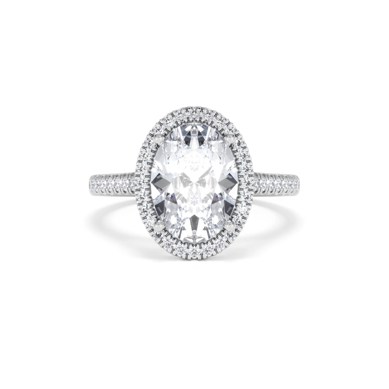 Georgina 3.50ct Lab Diamond Oval Cut Engagement Ring in 18K White Gold G/VS1 - Image 9