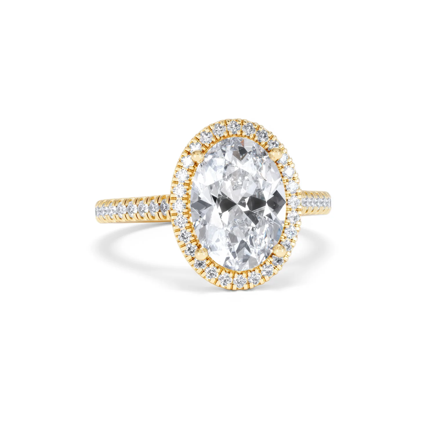 Georgina 3.50ct Lab Diamond Oval Cut Engagement Ring in 18K Yellow Gold G/VS1 - Image 10