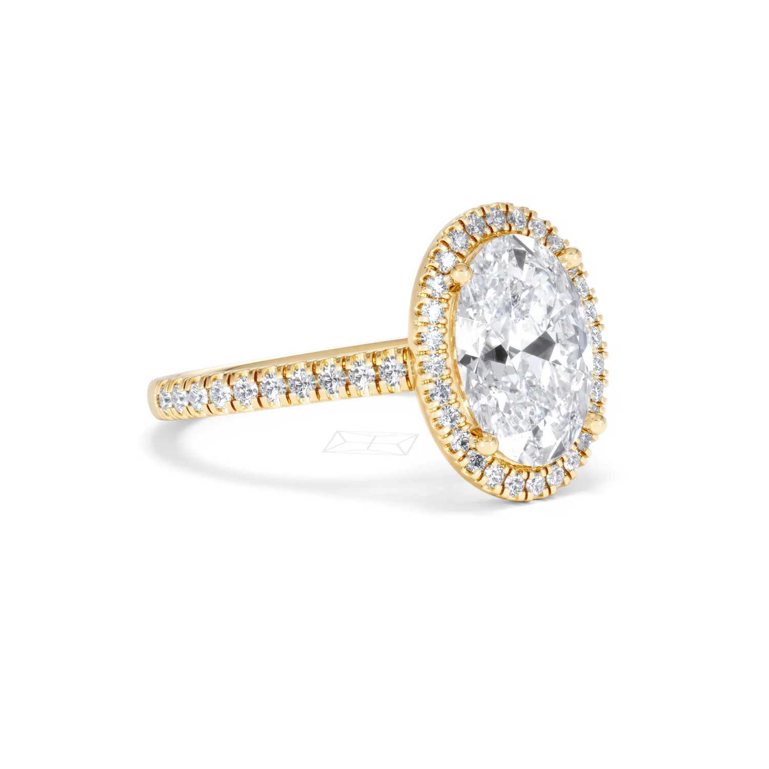 Georgina 3.50ct Lab Diamond Oval Cut Engagement Ring in 18K Yellow Gold G/VS1 - Image 16